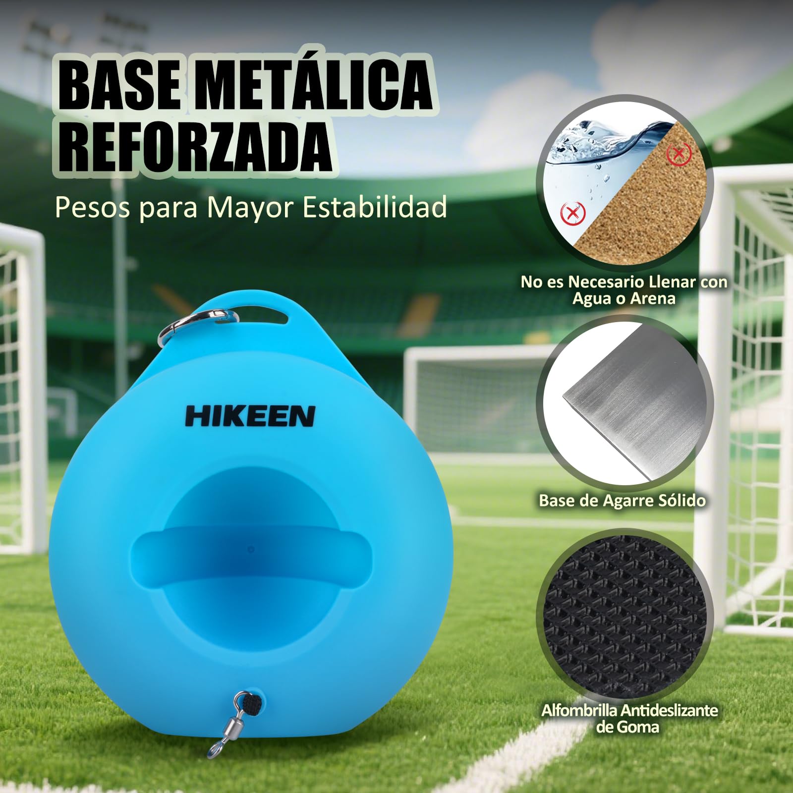 Hikeen Kit Entrenamiento Futbol con Balon Base Metalica para Exterior Interior Jovenes Adultos