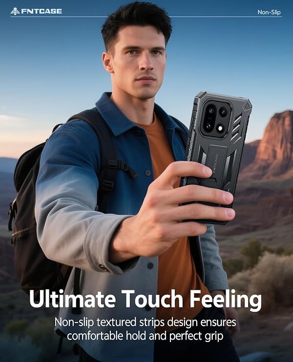 FNTCASE for OnePlus 15 Phone Case: with [Built-in Screen Protector & Kickstand] [Military-Grade Drop Protection] Heavy Duty Protective Full Body Shockproof TPU Cell Phone Cover for One Plus 15 Black by FNTCASE - Used condition - Image 8