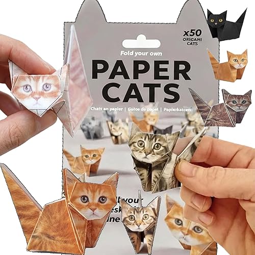 Paper Cats -3D DIY Origami Paper Cats,50 Sheets Origami Paper