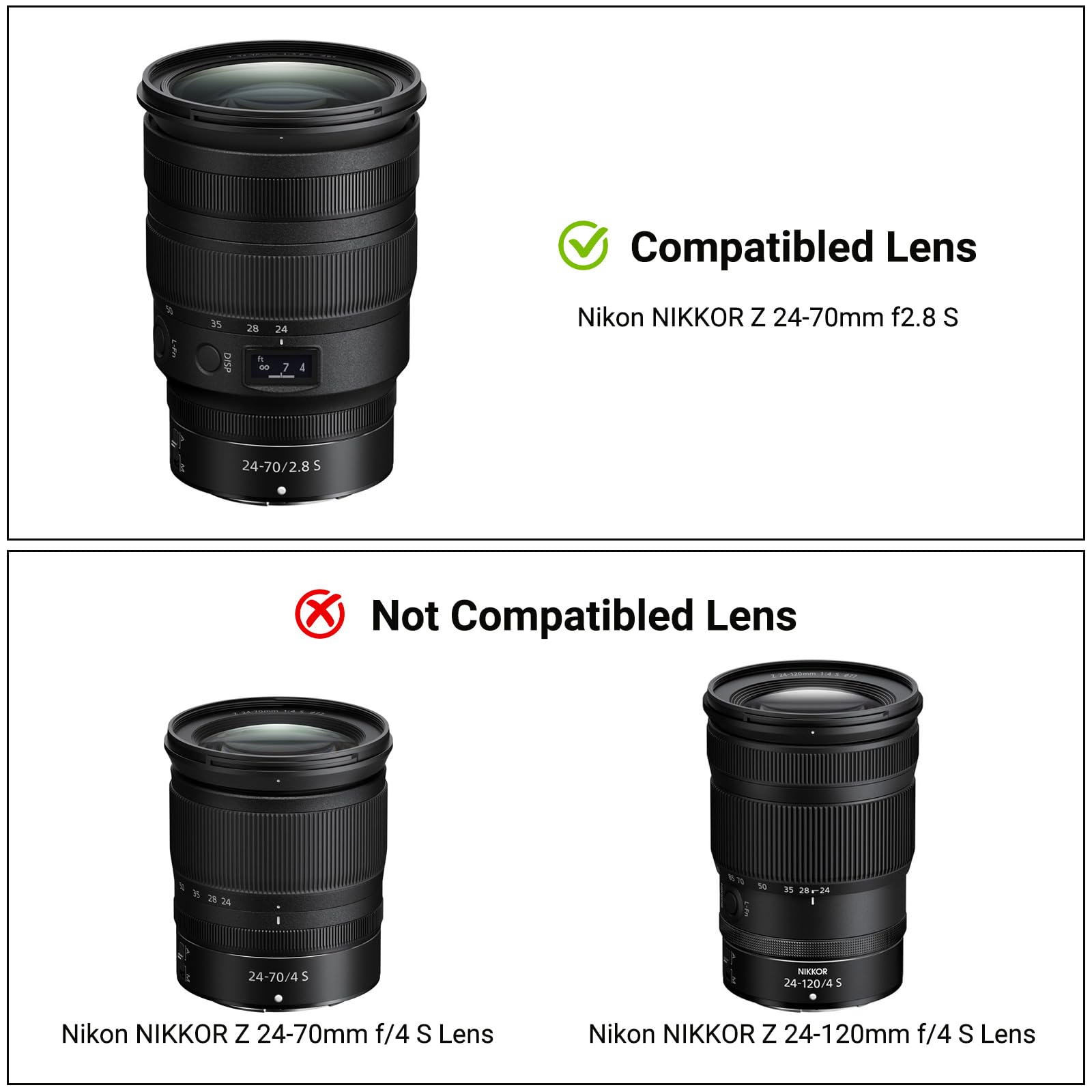 JJC Lens Hood Reversible Lens Shade Cover for Nikon NIKKOR Z 24-70mm f2.8 S Lens on Z30 Zfc Z50,Replace Nikon HB-87 Lens Hood Compatible with 82mm Filter or Lens Cap, Provide Lens with Extra Protector