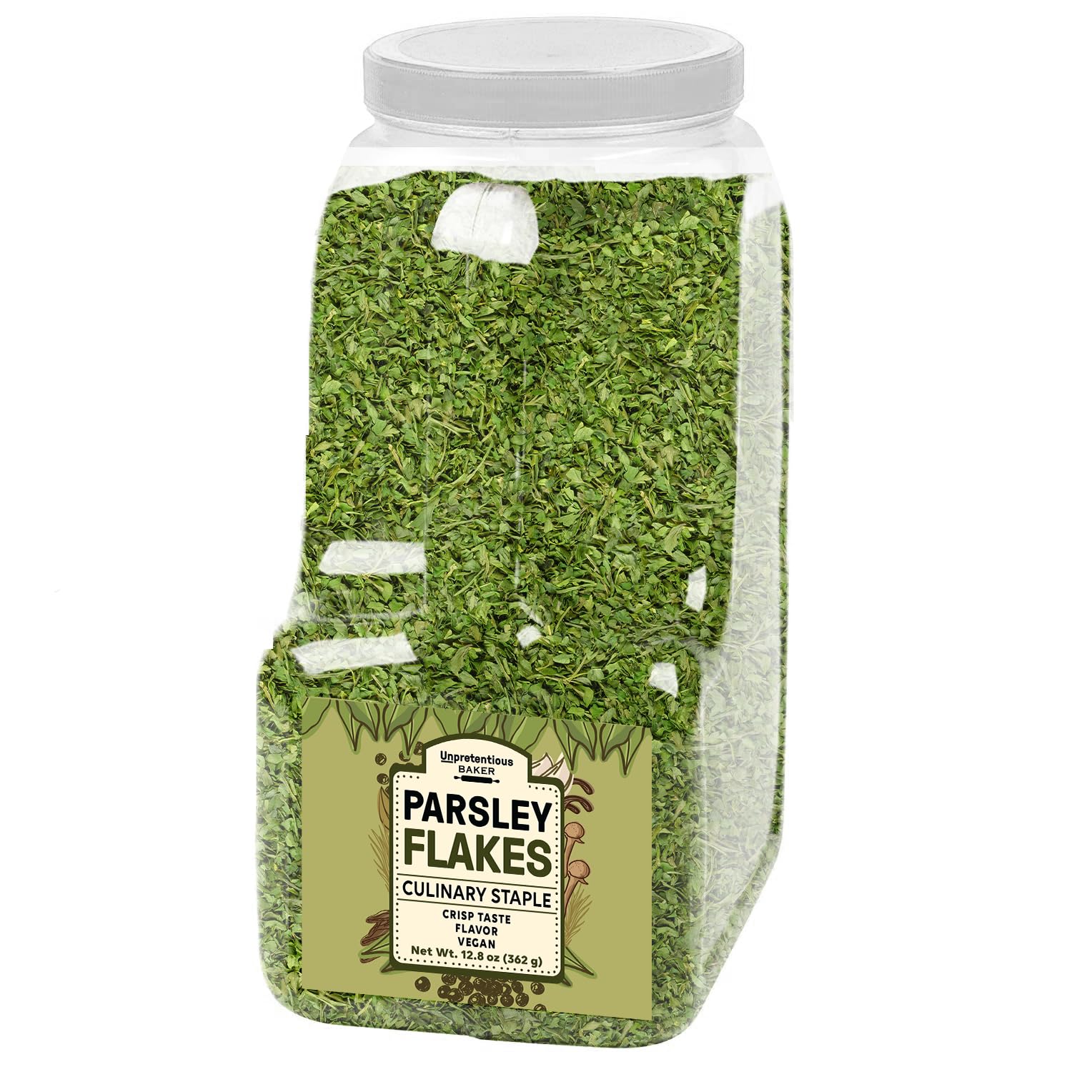 Unpretentious Parsley Flakes, 12.8 oz, Culinary Staple, Non-GMO, Bulk Size