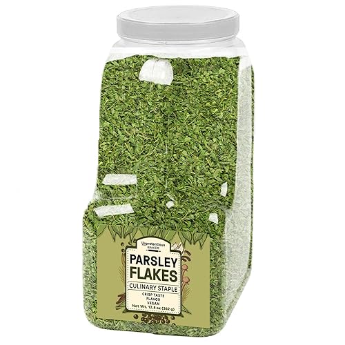 Unpretentious Copos de perejil, 12.8 oz, alimento básico culinario, sin OMG, tamaño a granel
