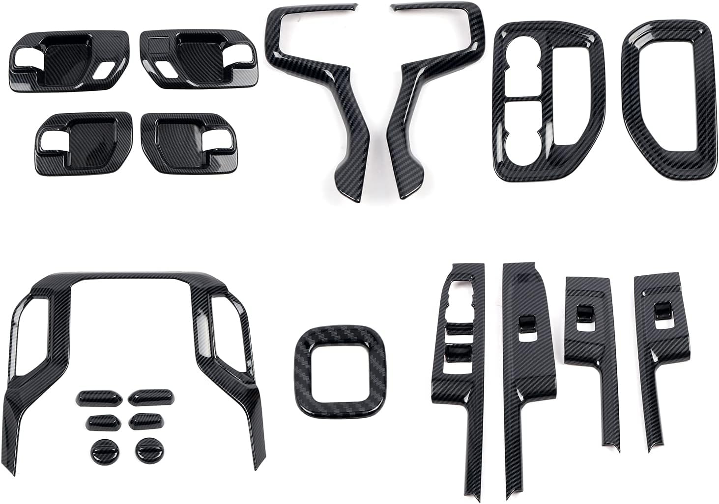 HIGH FLYING for Chevy Chevrolet Silverado 1500 HD, Silverado 2500 3500 HD 2020-2023 Car Accessories Steering Decoration Trim ABS Carbon Fiber Style 2pcs
