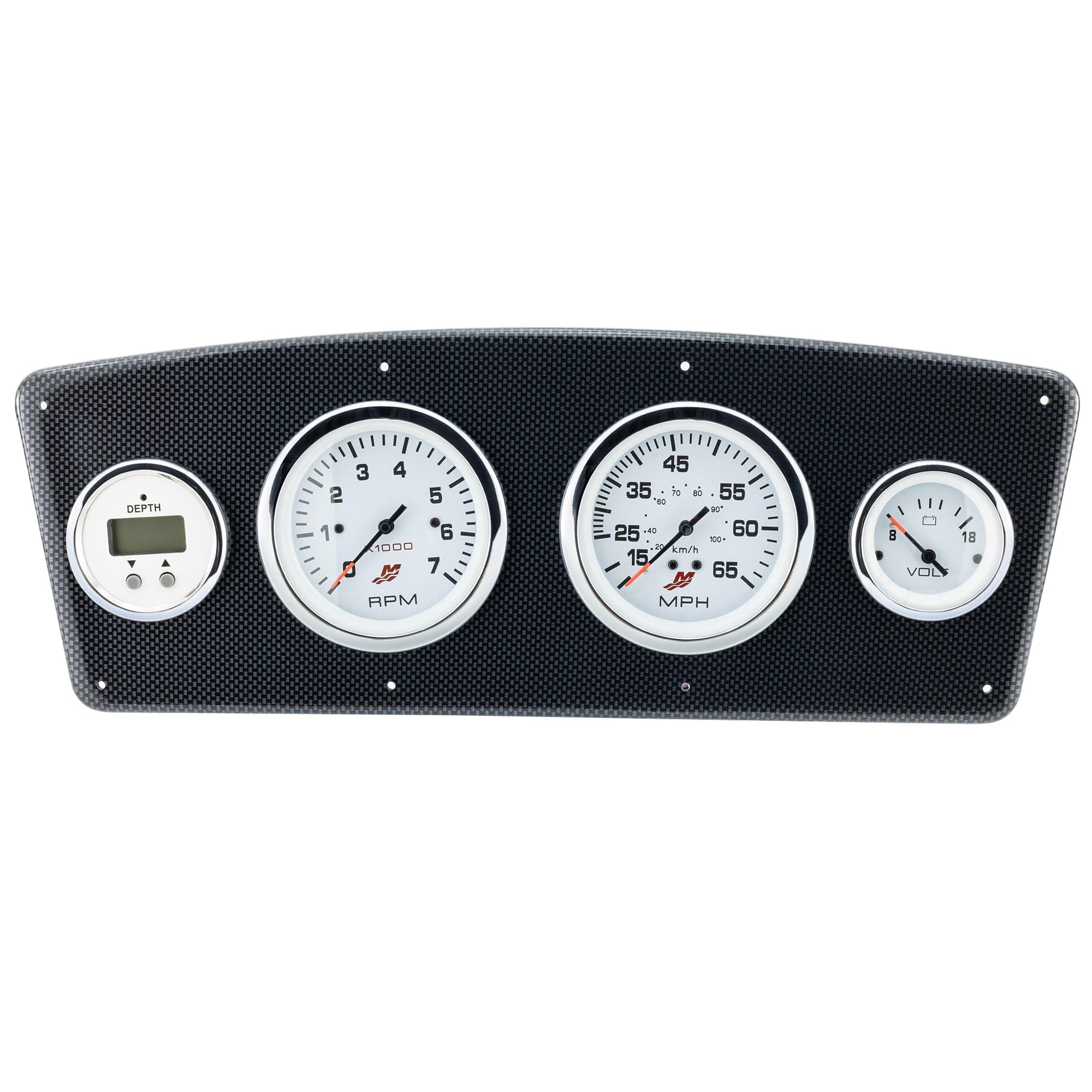 DeckMate Large Pontoon Gauge Panel - Carbon Fiber