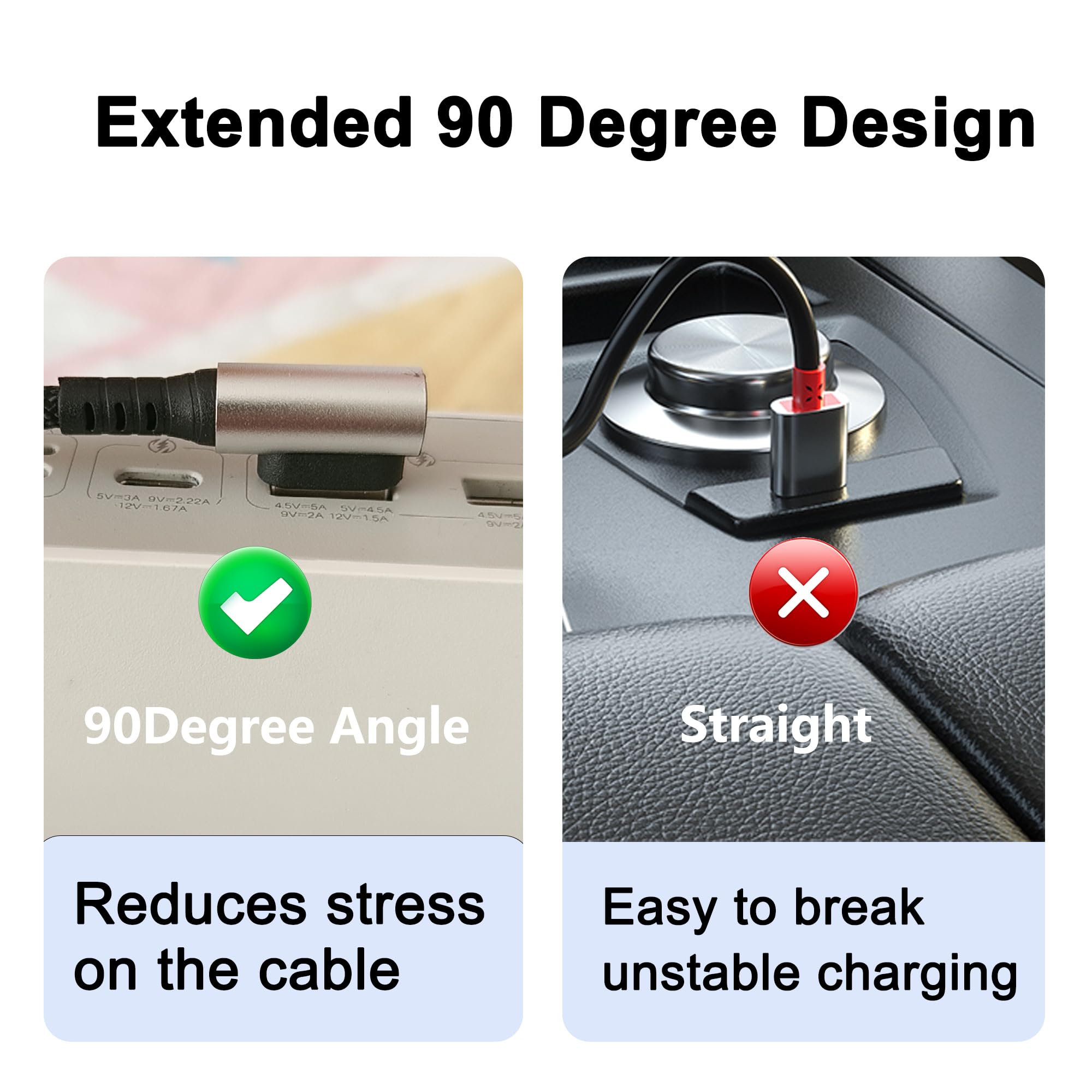 Cavo USB a spirale ad angolo retto a tipo C, spina cieca USB aggiornata, cavo di ricarica rapida retrattile USB C a 90 gradi, ricarica e sincronizzazione per auto, telefono 15/16, S23/S22/S21