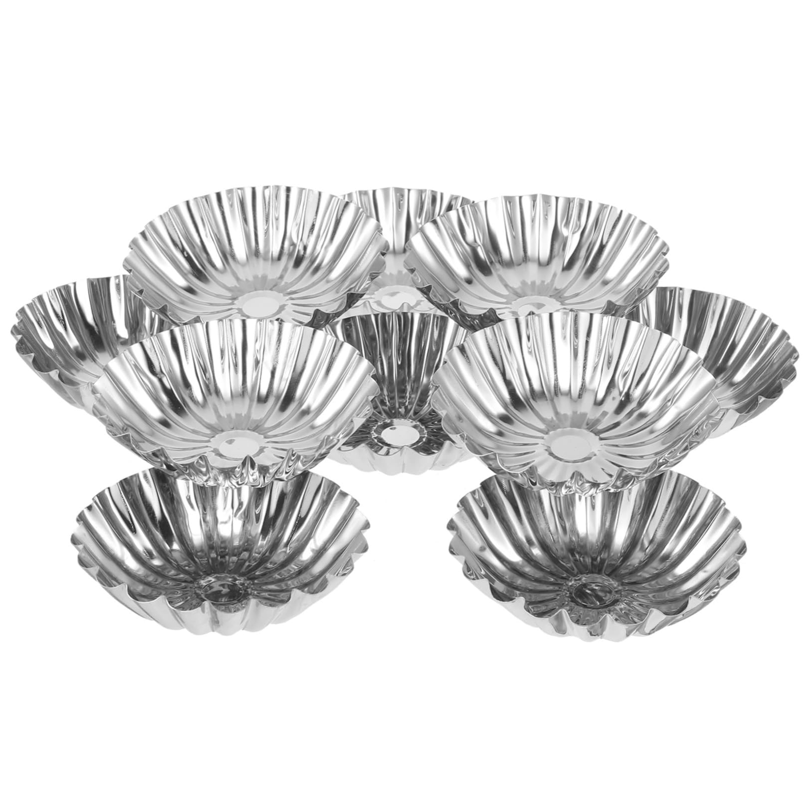 LABRIMP 50piezas Moldes De Acero Inoxidable Para Tartaletas De Huevo Reutilizables Creativos Para Hornear Tartas De Huevo Pudín y Muffins Casa