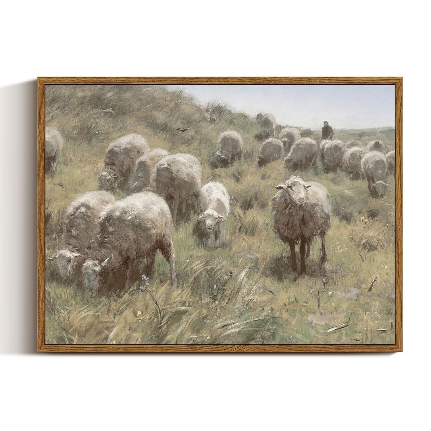 InSimSea Framed Canvas Wall Art, Meadow with Flowers Painting, Landscape for Living Room, Bedroom, Home, Bathroom Decor, 8x10 — view 45