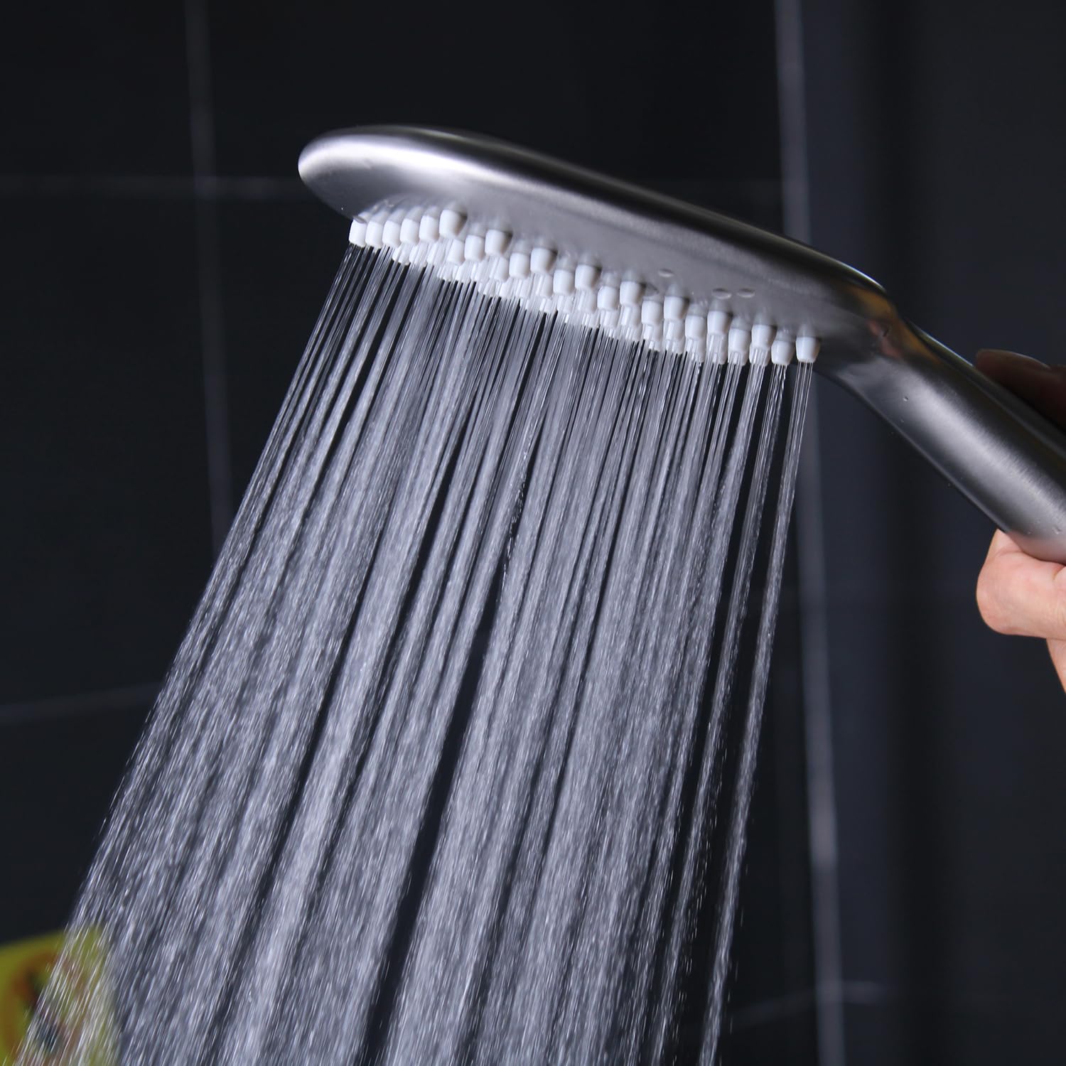 Cabezal de ducha de mano de níquel cepillado HONGTONGSOWER de acero inoxidable para baño, rociador de mano con pantalones extralargos de acero inoxidable