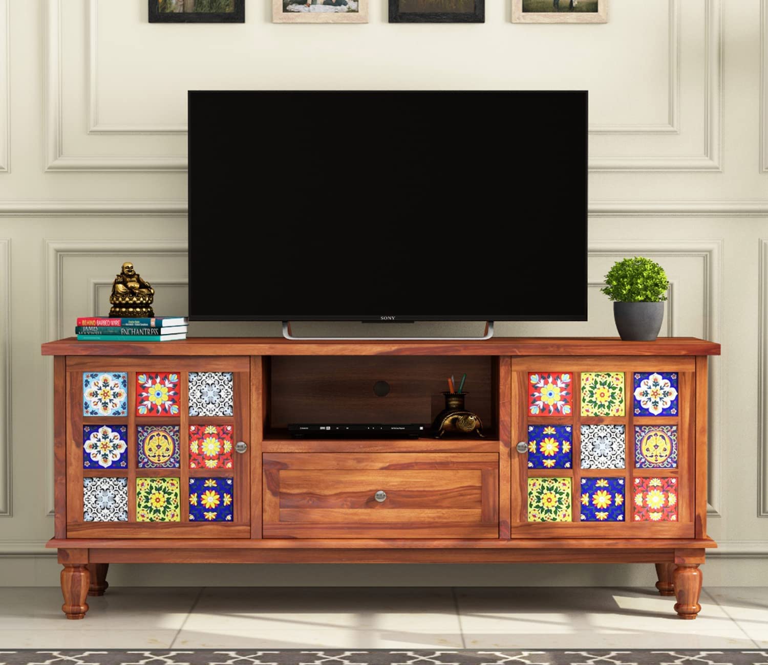 The Little Wood Solid sheesham Wood tv Unit 1 Drawer 2 Door Cabinet Natural Walnut Finish Colour Brown (Walnut) (B0D8QSR9VD) Amazon Price History, Amazon Price Tracker