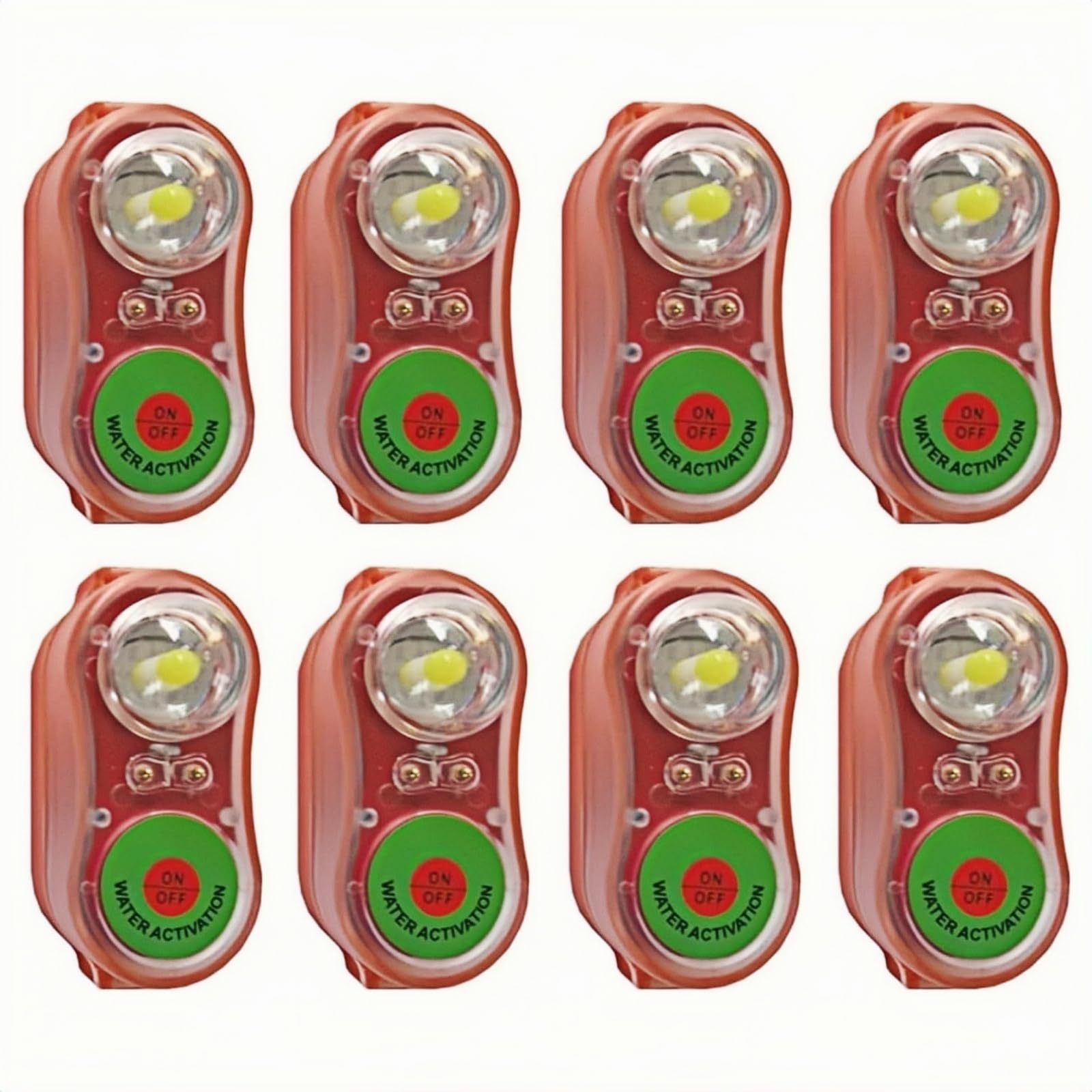 8 chalecos salvavidas, luces LED, chalecos salvavidas intermitentes para supervivencia en agua de emergencia