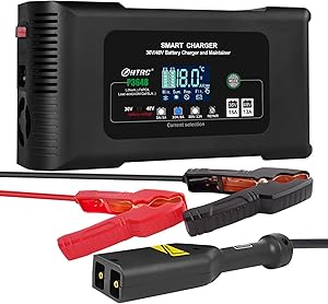 HTRC 36 Volt Golf cart Charger 18-Amp Smart Charger, Car Battery Charger,Trickle Charger,36V,18-Amp and 48V,13-Amp,Lithium,LiFePO4,Lead-Acid AGM/Gel/SLA..Battery Charger, for EZGO TXT,Car, Boat..