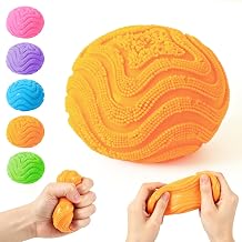 Fuzz Ball, Squishy Stress Ball, Soft Fidget Toy for Anxiety Relief, Fuzz Stress Ball, Sensory Squishy Ball Calming Tactile Grip for Focus & Relaxation Orange