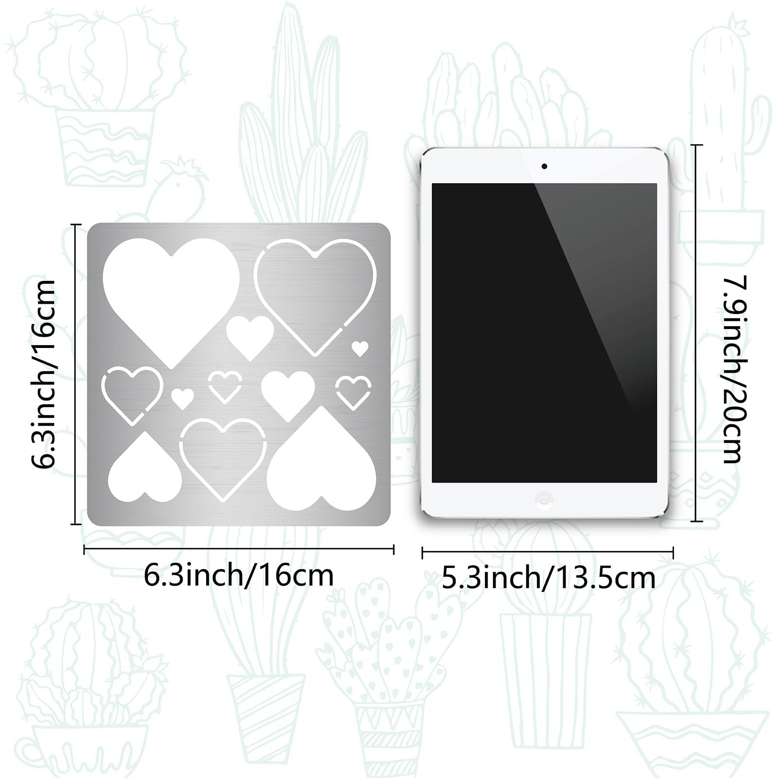 GORGECRAFT 2 Styles Love Heart Metal Stencil Reusable Hearts Stainless Steel Journal Jewelry Shape Template for Making Earrings Wood Burning Scrapbooking Canvas Furniture Pyrography Engraving Crafts - Image 2