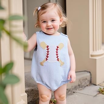 Baby Boy Girl Clothes Newborn Smocked Bubble Romper Embroidery in Plaid/Striped Overall Bodysuit Outfit