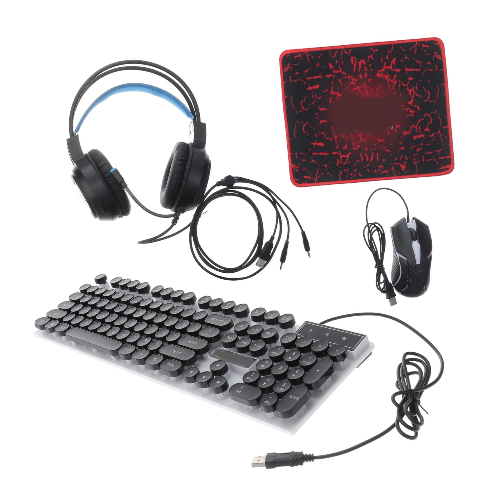 VILLCASE Combo De Teclado Ratón y Auriculares para Iluminación RGB Ratón Ergonómico Teclado para Ordenador para Gaming Pc