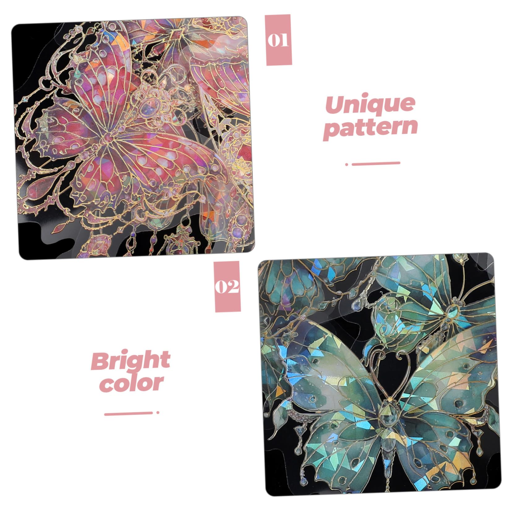 Angoily 3 Ensembles Autocollants Holographiques Décoratifs Pour Scrapbooking Journal Agenda Téléphone Stickers À Motifs Divers Pour Diy Artisanat 120 Pièces * 3