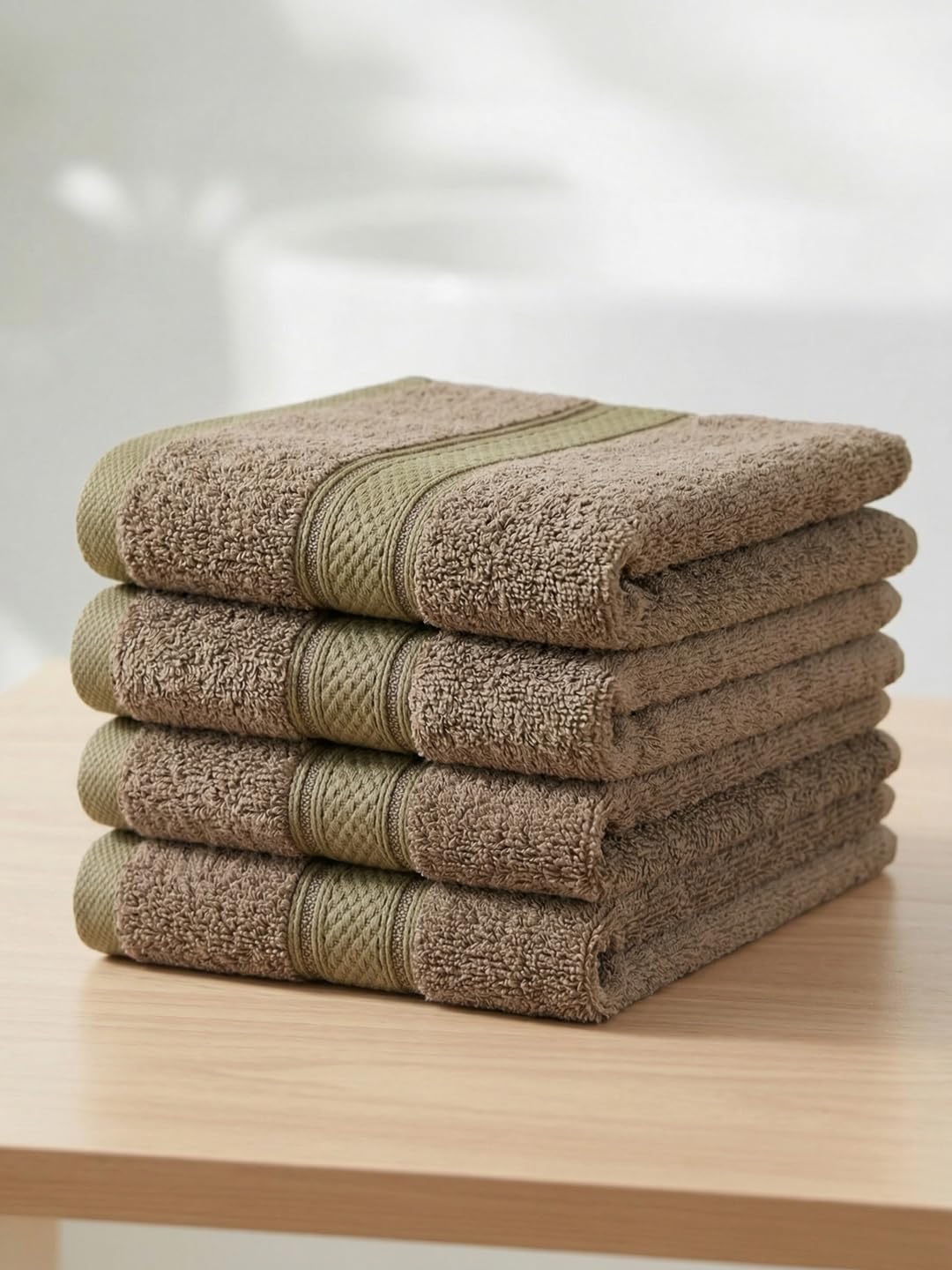 Monte Carlo Luxury Bamboo Face Towel Set 4 Piece | 600 GSM Ultra Soft & Absorbent | Bamboo Cotton | Skin Friendly Small Towels for Face & Daily Use (Eco Bamboo) | Rose Brown-image-10