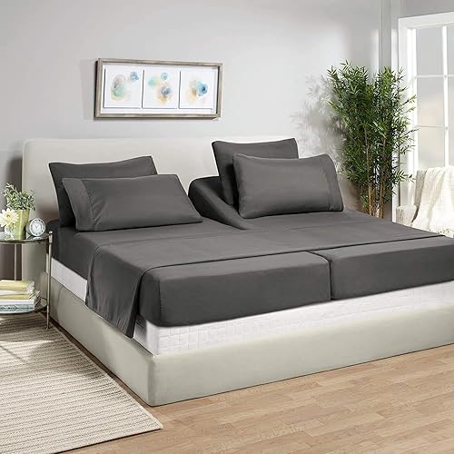 Juego de sábanas divididas 5 unidades tamaño California King divididas para camas ajustables 100 algodón egipcio de 800 hilos juego de sábanas