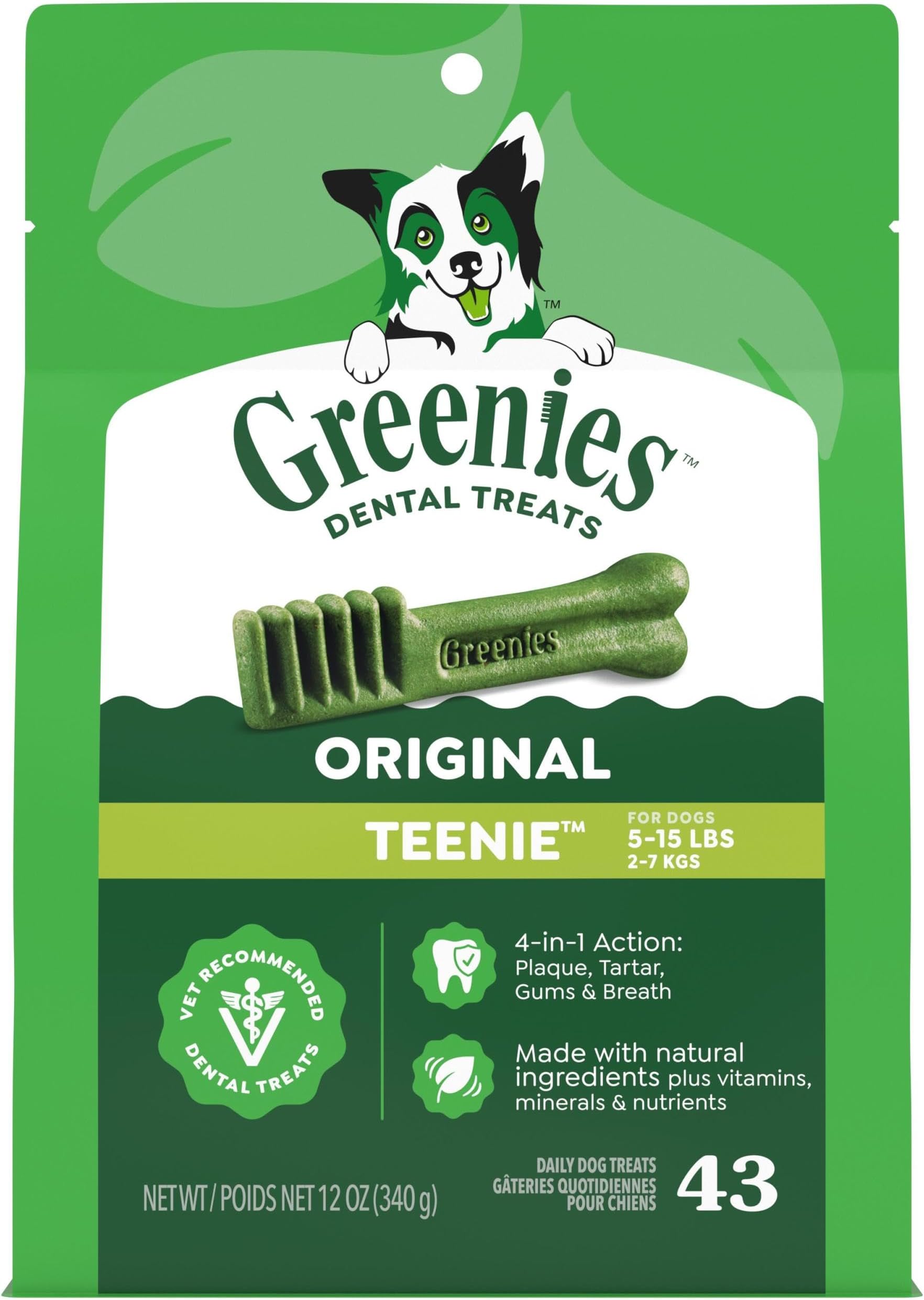 Dental Chews TEENIE Treats for Dogs - TREAT-PAK Package 12 oz. 43 Treats