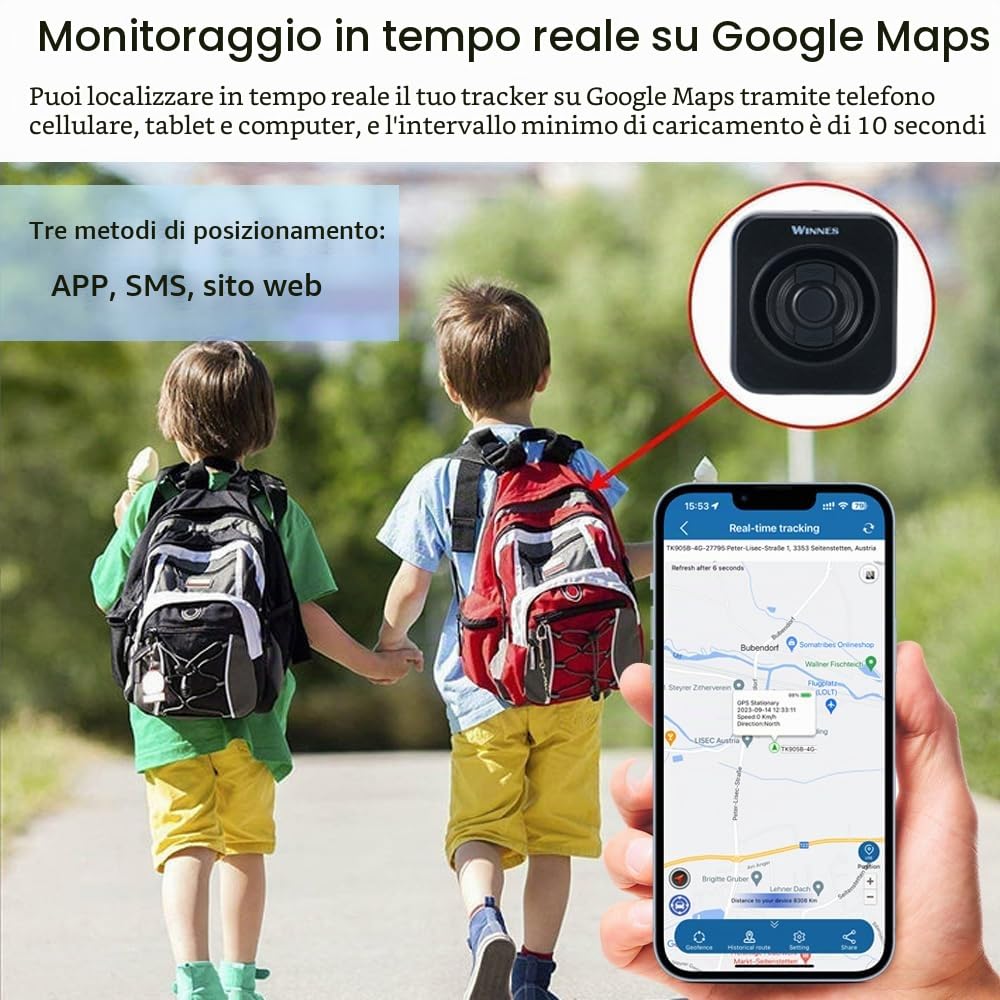 Localizzatore GPS Auto 4G Distanza Illimitata Globale, Mini Tracker GPS con Scheda SIM Funziona in Europa Tracciamento in Tempo Reale, Piccolo Tracker Portatile con Allarme SOS, Magnete Rimovibile S1