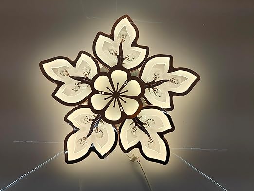 swanart Elegant Floral LED Ceiling Light ? Artistic Flower Design Lighting for Living Room, Bedroom, Hallway ? Stylish and Modern Home D?cor Accent