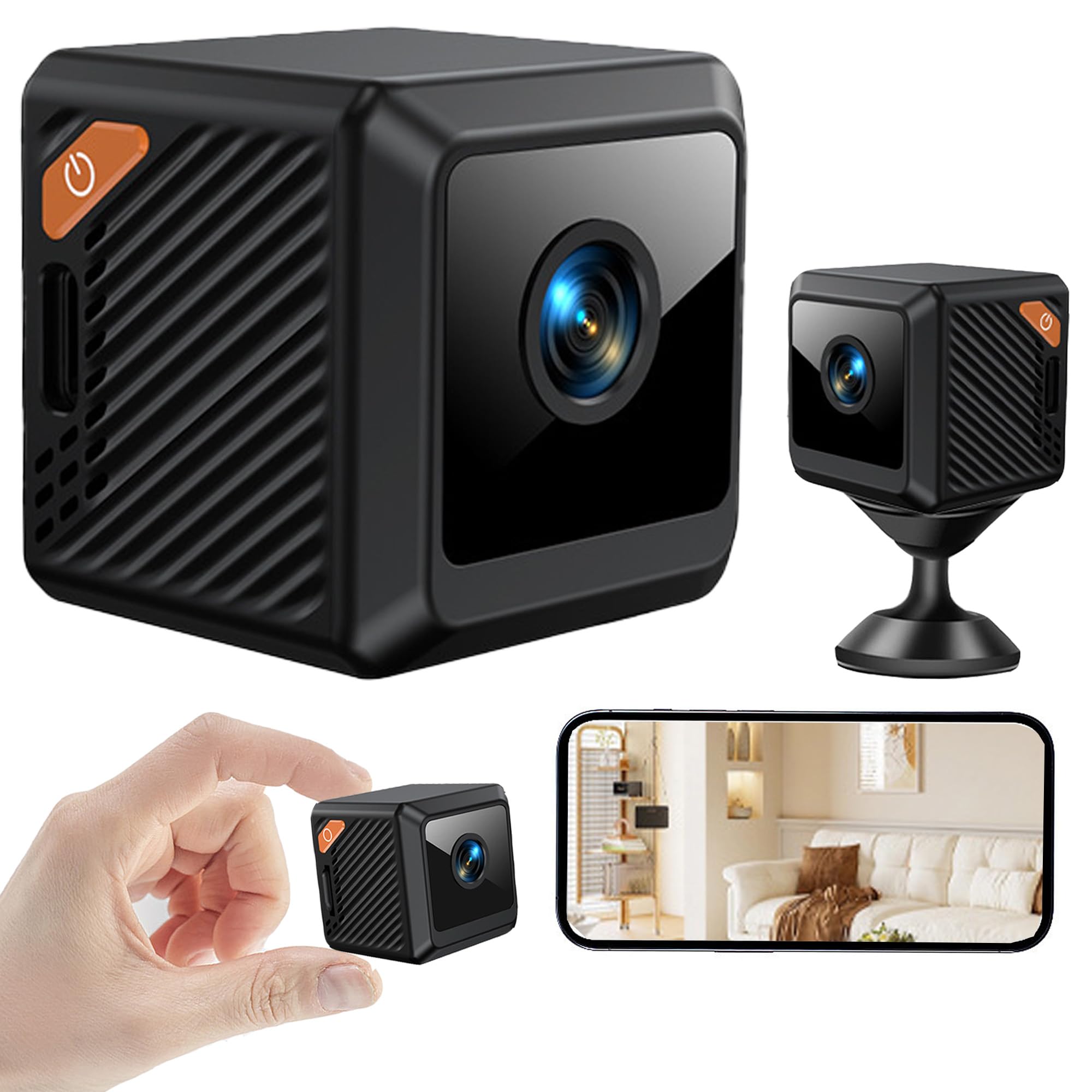 Mini Camara Espia, WiFi 1080P Cámara Espia, Bluetooth WiFi Cámara, Interior/Exterior Mini Cámaras De Vigilancia, con Detección De Movimiento, Visión Nocturna Cámaras De Vigilancia