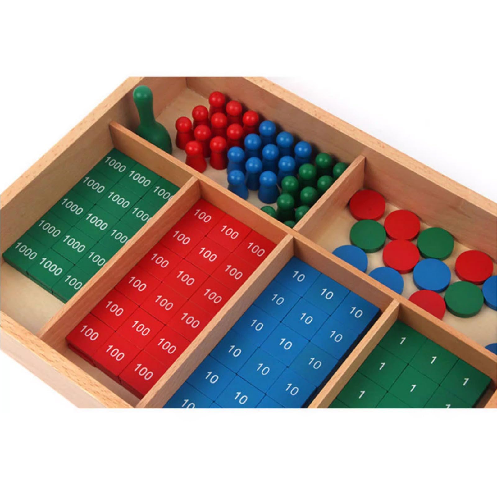 Juego de Sellos Montessori y Set de Operaciones Matemáticas, Juguete de Aprendizaje Aritmético y Sistema Decimal para Niños de 3 años