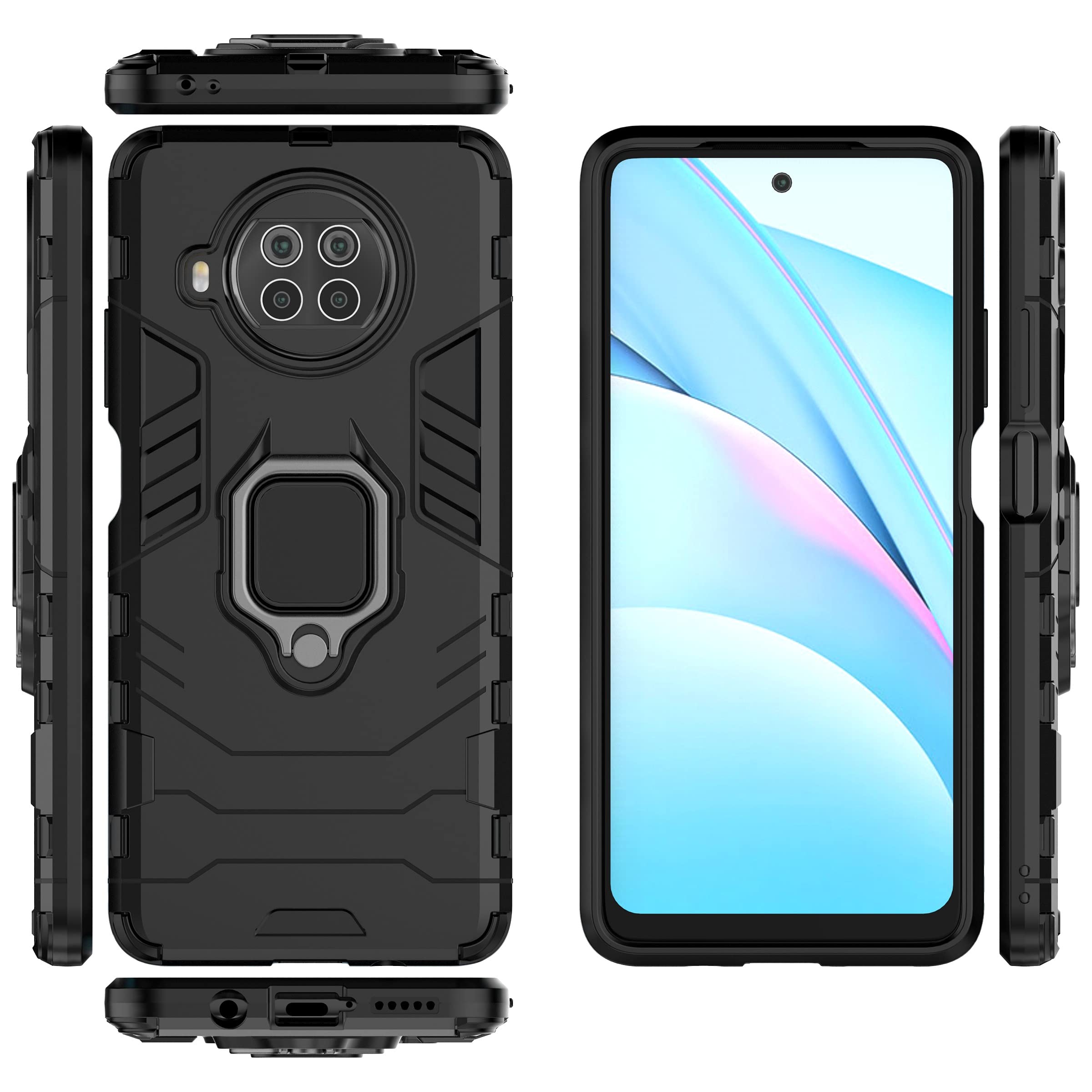 Cover per Xiaomi Mi 10T Lite 5G Con Anello, Custodia Supporto