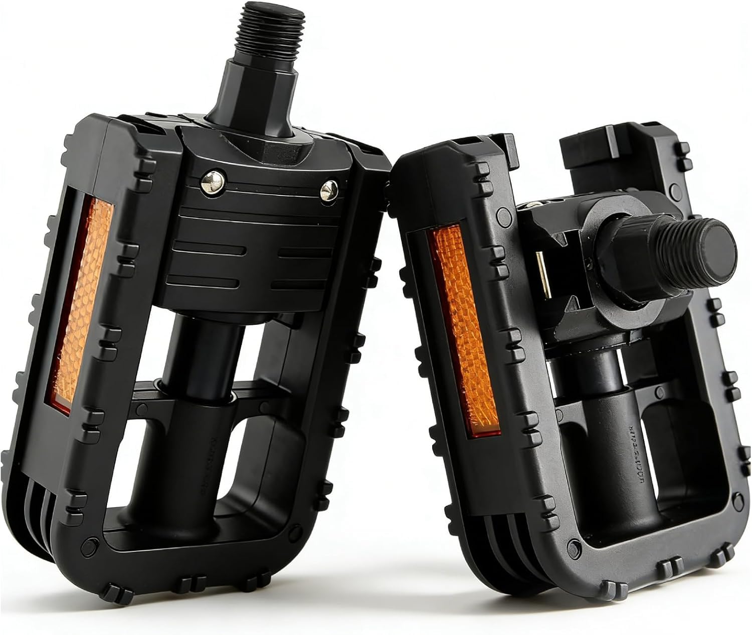 NLIGHTING Pedali Pieghevoli per Bicicletta, Pedali MTB Salvaspazio con Sistema Quick Fold, Antiscivolo con Riflettori, Perno Acciaio, 9/16 Universali per City Bike MTB E-Bike