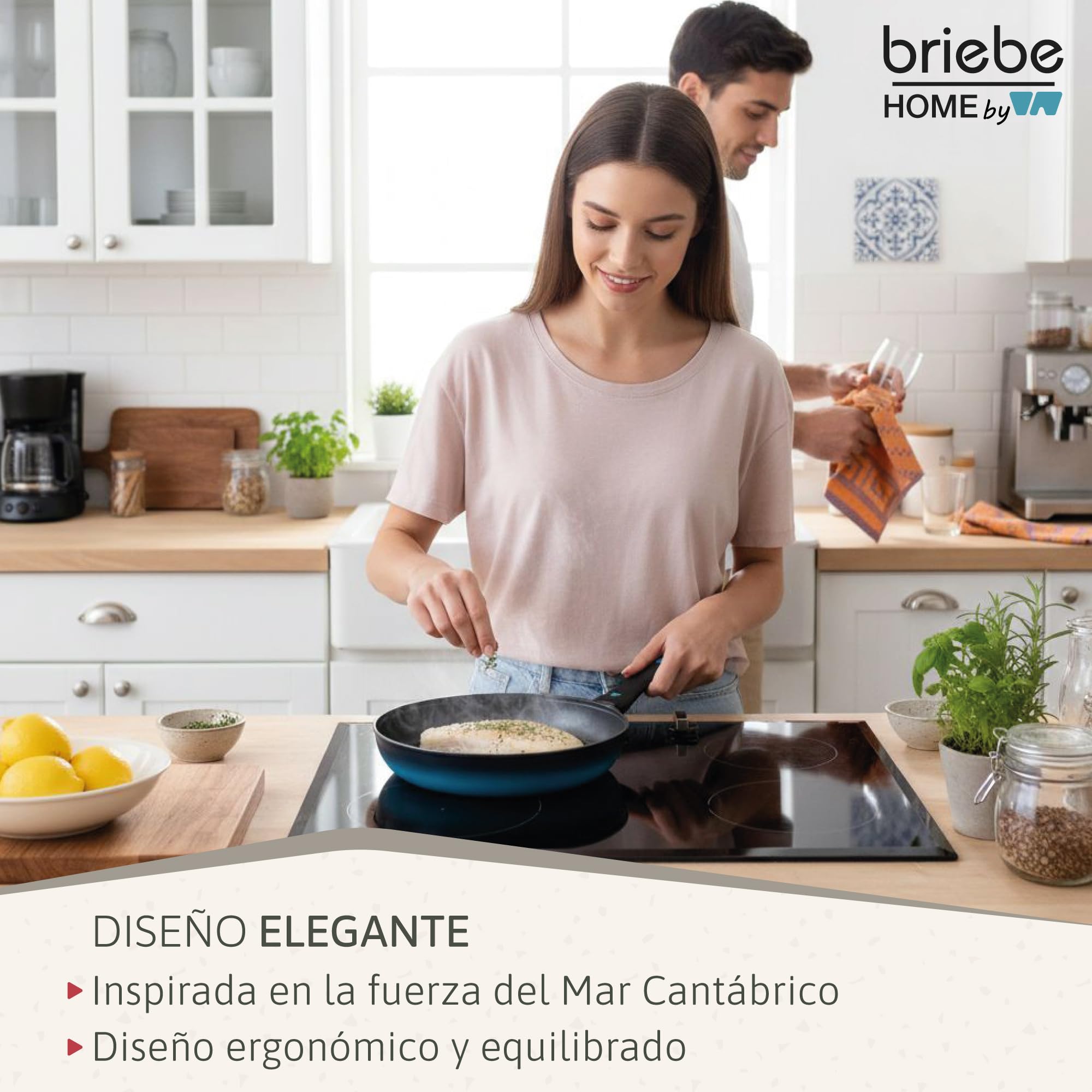 briebe MARE Juego de 3 Sartenes Inducción, Acero Forjado 20-24-28cm, Antiadherente Libre PFOA, Set Sartenes Profesionales, Alta Resistencia, Aptas Para Todo Tipo de Fuegos, Fabricadas en España