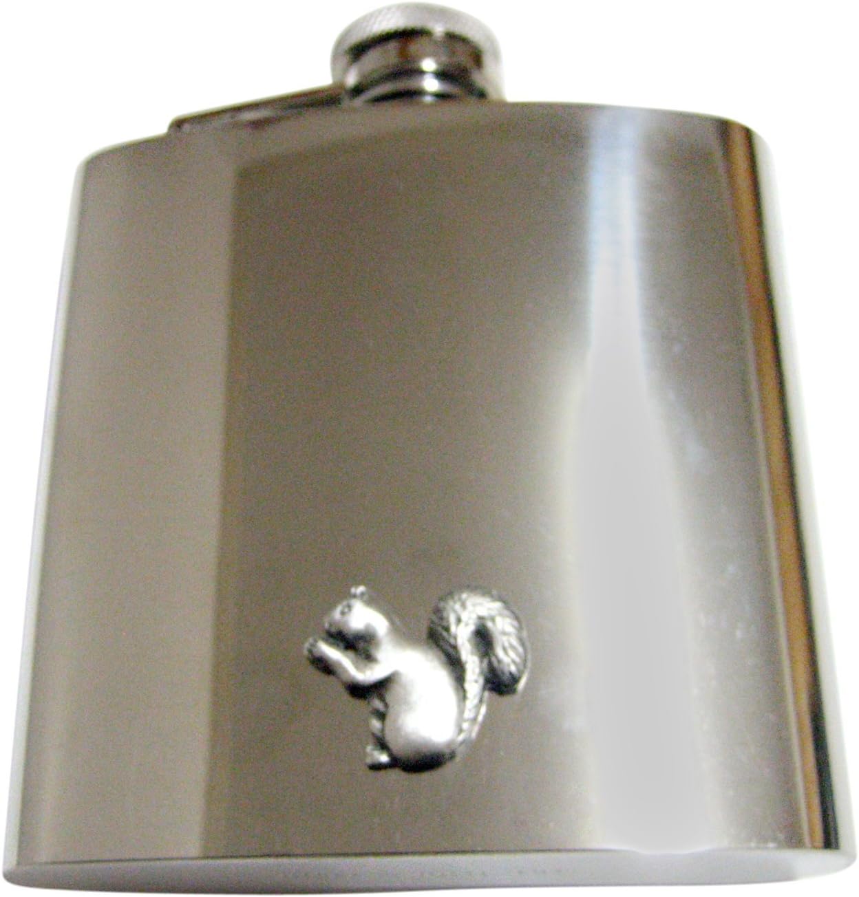 Kiola Designs Textured Squirrel 6 Oz. Stainless Steel Flask