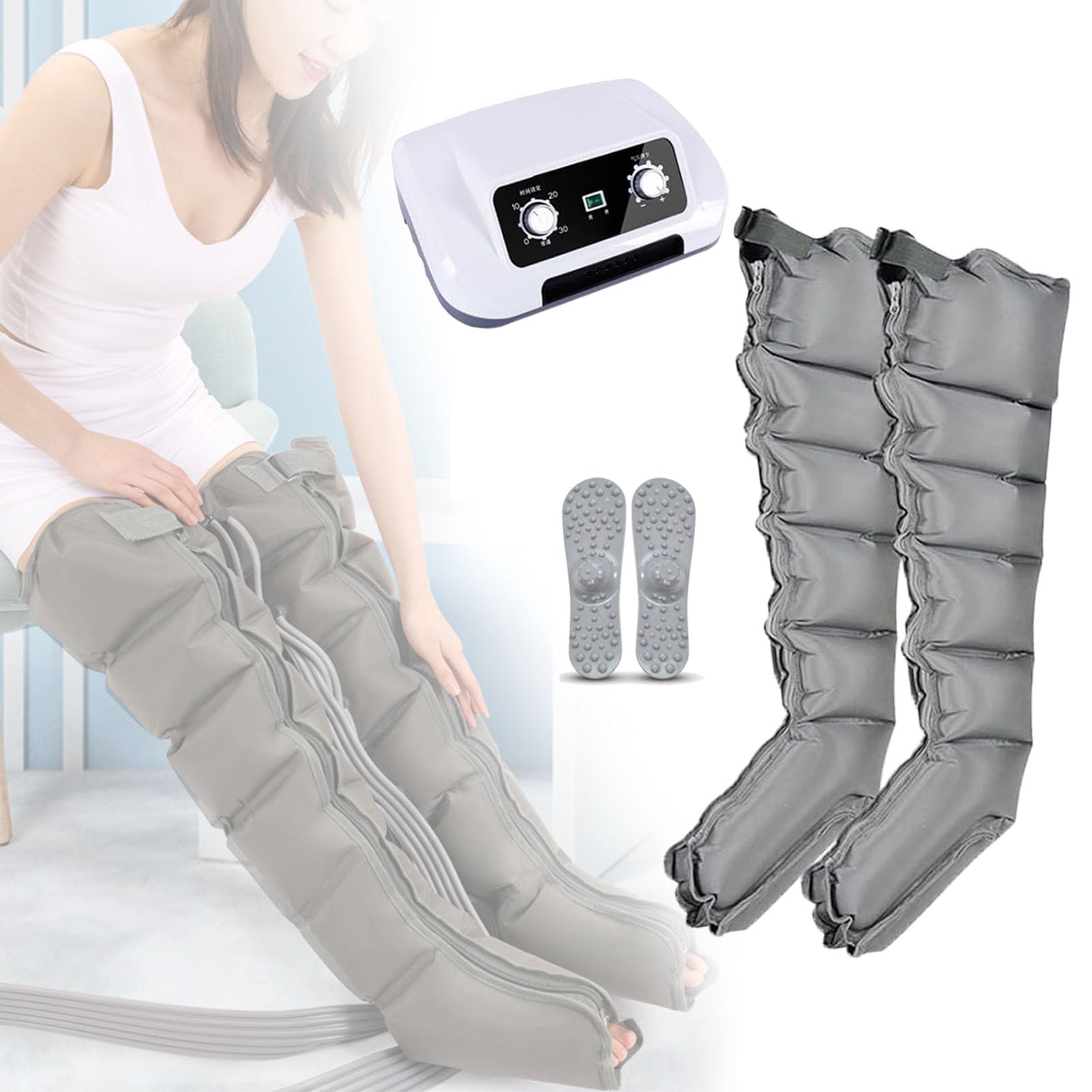 Masajeador corporal completo para cintura, piernas y brazos, instrumento de relajación, botas de compresión neumática, masajeador neumático de piernas, dispositivo de ondas de aire para linfedema