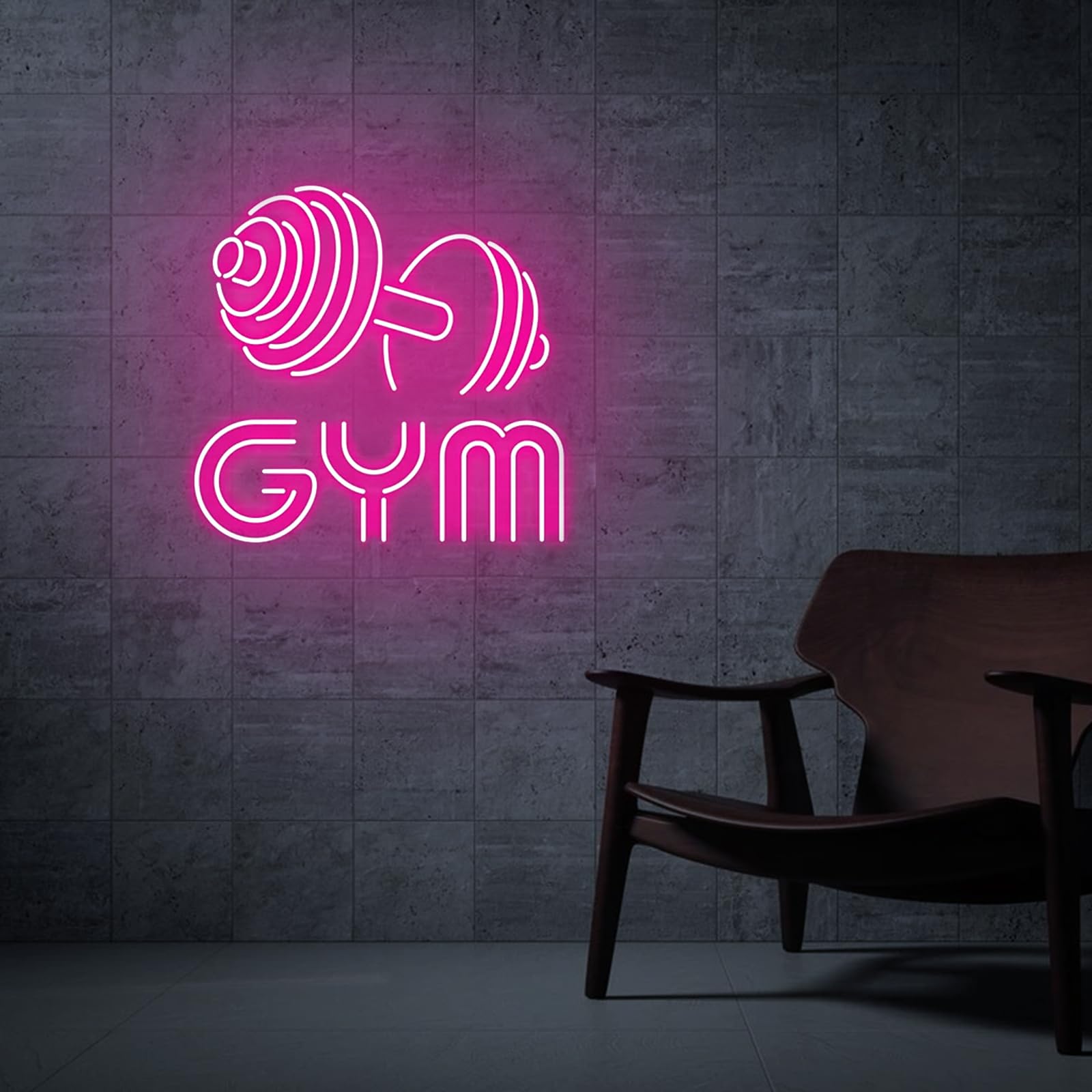 Dumbbell Neon Sign 26 Inches Led Gym Neon Light Up Signs Wall Decor For Home Gym Fitness Wall Training Room - View #9