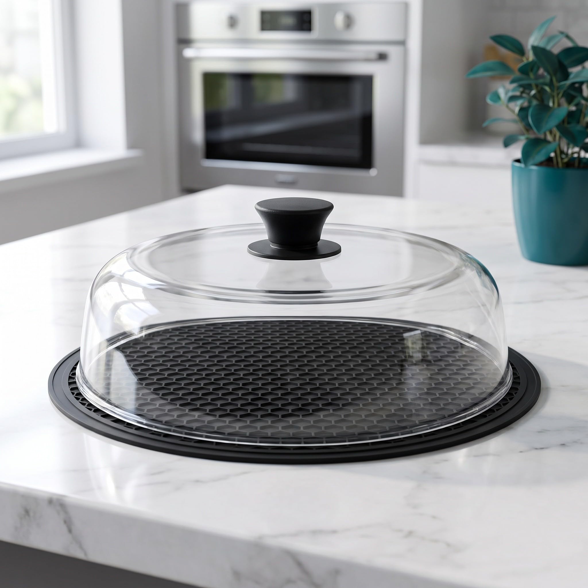 Gatuida 1 Juego de Tapa antisalpicaduras de Vidrio para microondas de 25 cm