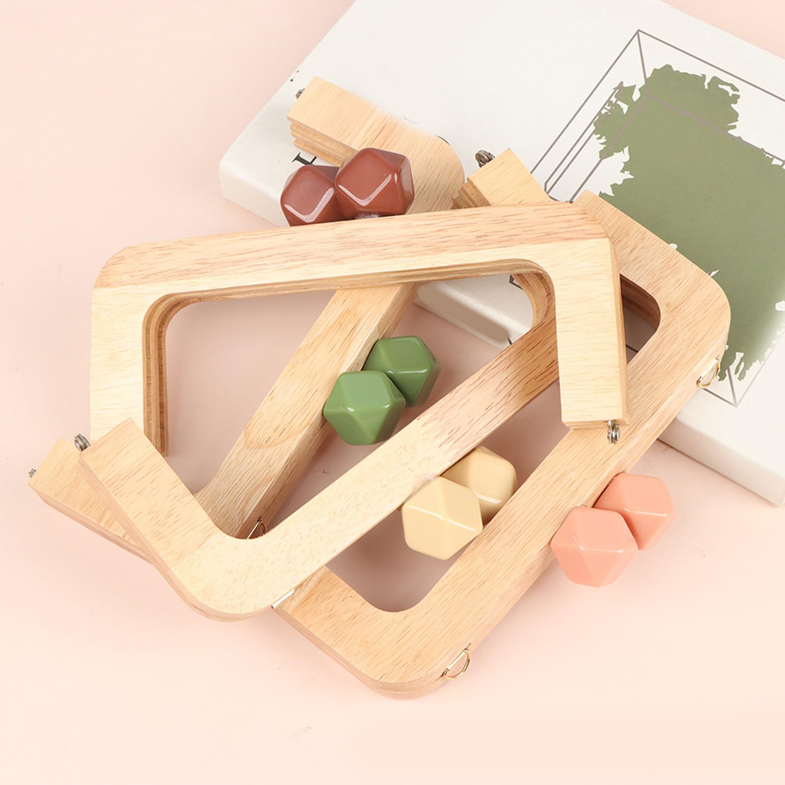 Cornice in legno per borsa, con chiusura a bacio, per borse e portafogli fai da te