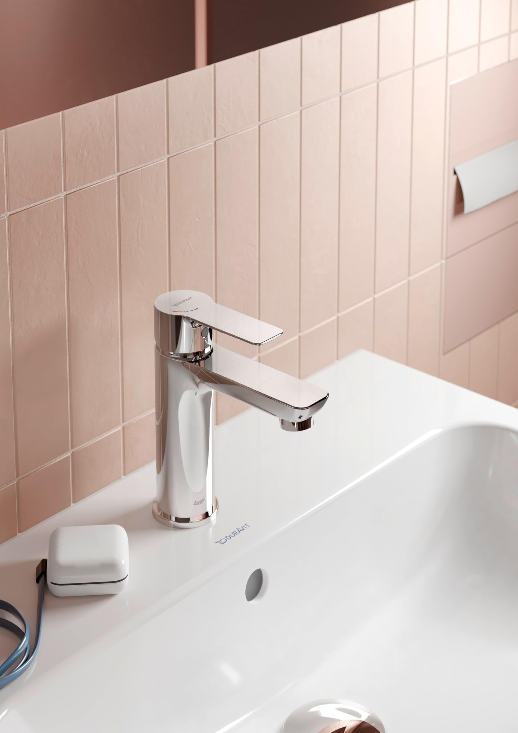 Duravit D-Code Waschtisch, mit Hahnloch, mit Überlauf, 600x460x165mm, Weiß Hochglanz, 2398600000