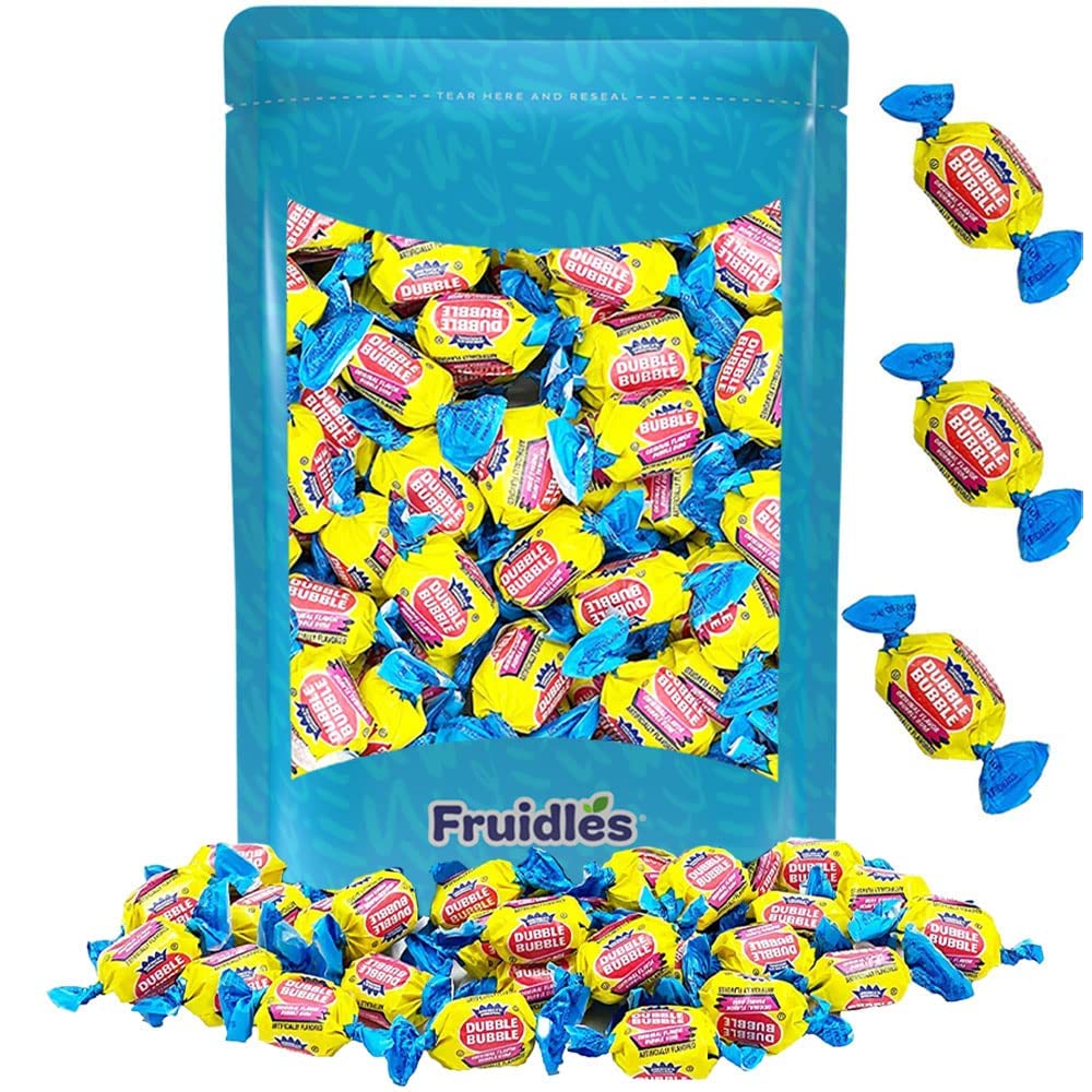 Dubble Bubble Chewing Gum Balls Fruit Flavored Original & Mixed Fruit, Candy Buffet Treats, Kosher Certified Parve, Individually Twist-Wrapped (Original Dubble Bubble, Half-Pound)