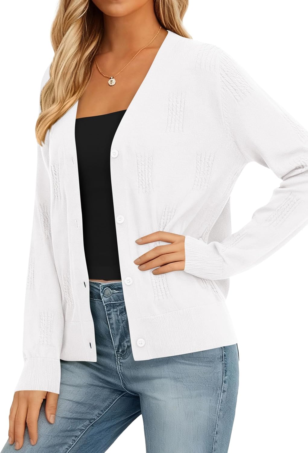 PRETTYGARDEN Cardigan Sweaters for Women Lightweight Knit Button Up V Neck Shrugs 2026 Trendy Winter Fall Fashion Clothing - Image 3