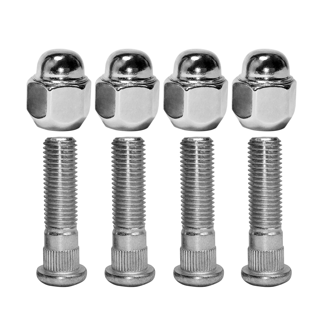Set di dadi cromati M12 x 1,5 compatibili con Hyundai Sonata Elantra Tucson Santa Fe Genesis Sorento Veloster Kia Accent Sedona Forte Optima Sportage Rio Soul (8 pezzi)
