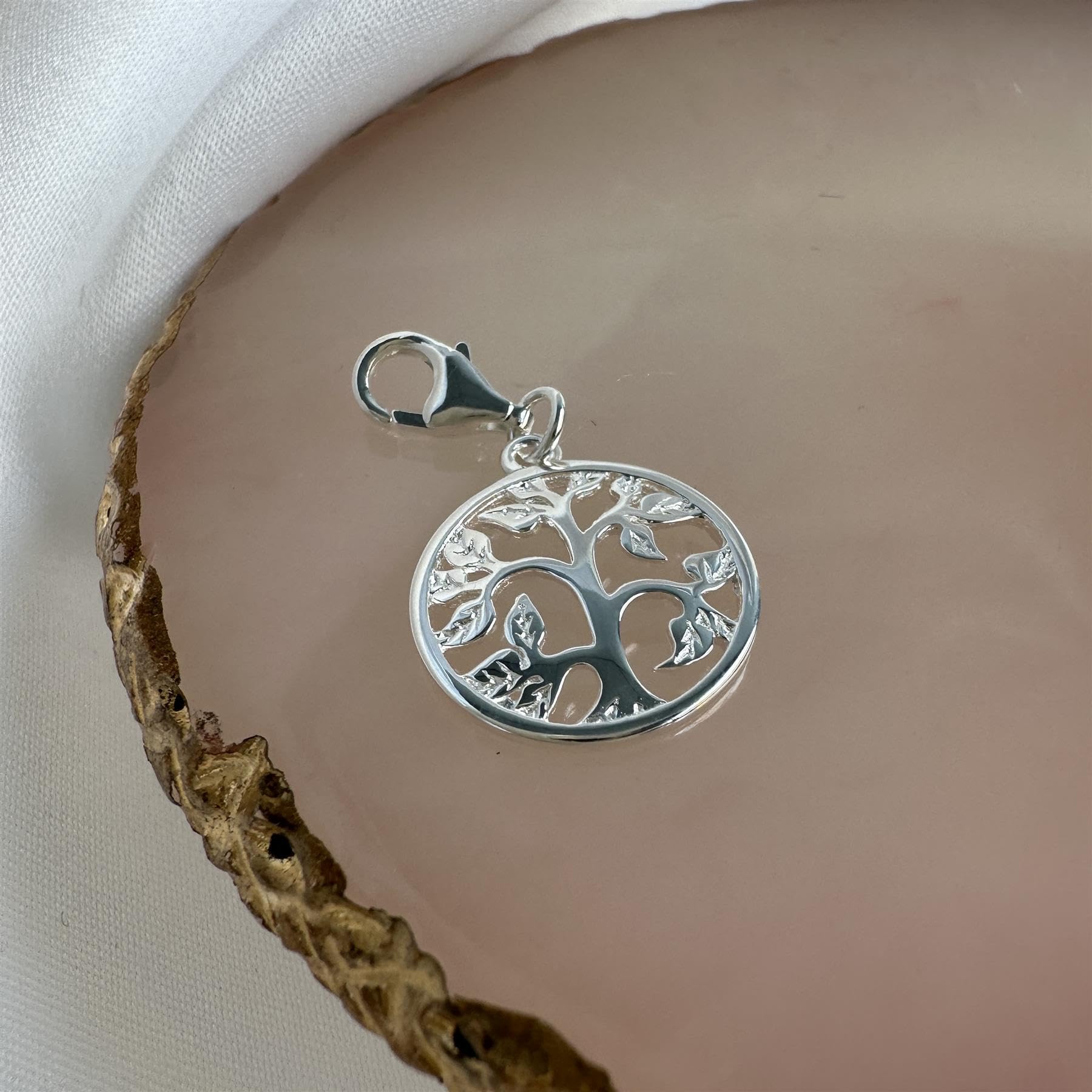 Charm Arbre en Argent 925/1000 Attache Mousqueton