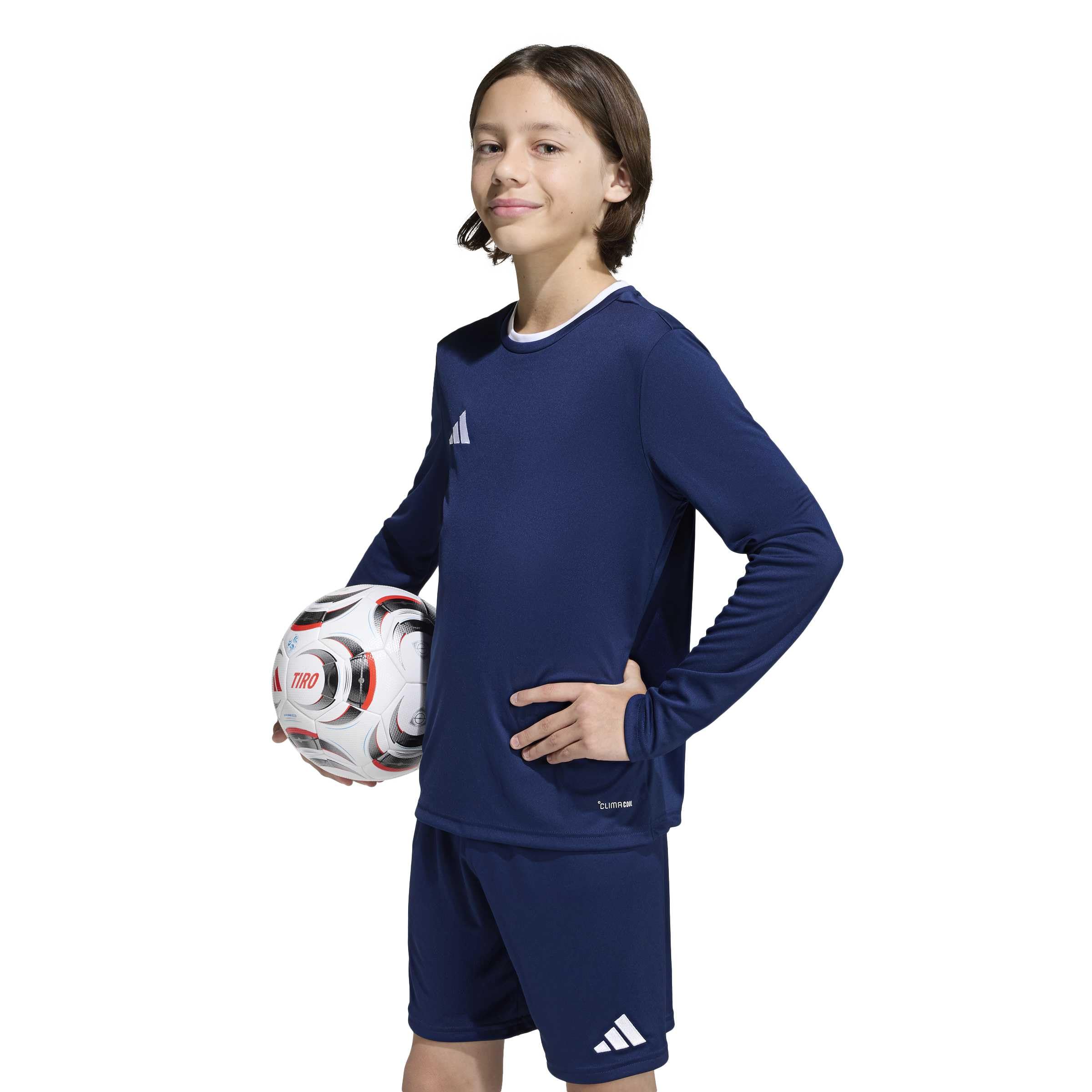 adidas Unisex Kids Entrada26 Long Sleeve Jersey Kids Shirt, Team Navy Blue 2/White, 9-10 Years