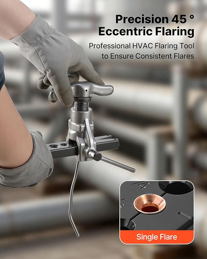 VEVOR Herramienta de Abocardado HVAC 45° para Tubos de Cobre y Aluminio 3/16" - 3/4" miniatura 2