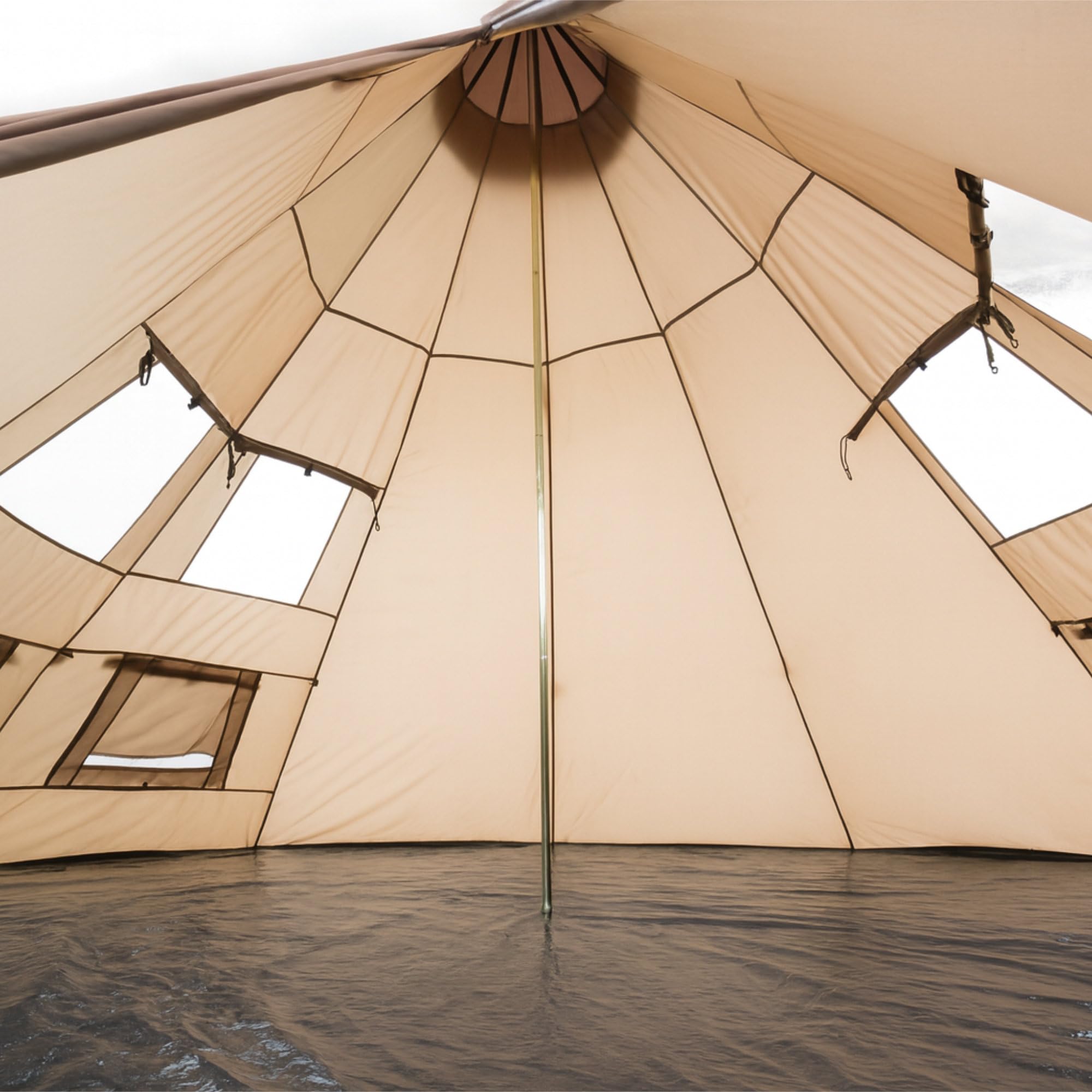CampFeuer Tente tipi pour 4 personnes "Spirit" | Tente tipi d'extérieur étanche | Tente de camping avec moustiquaire | Tentes pyramidales pour le camping, l'extérieur, la plage et la randonnée, avec piquets et sac