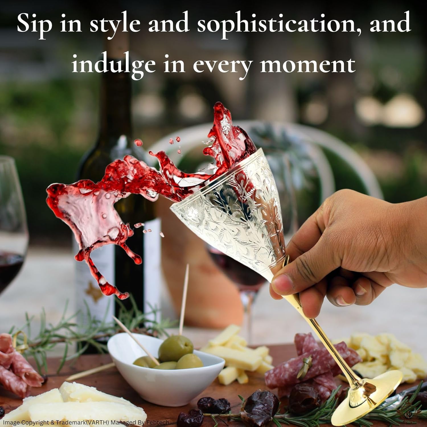 Antique Chalice Medieval Brass Wine Goblet, Ornate Wine Glass Communion Cup featuring a Regal Embossed Pattern, Perfectly Suitable for Gifting, Home Decoration, and Ceremonial Purposes, Baptism