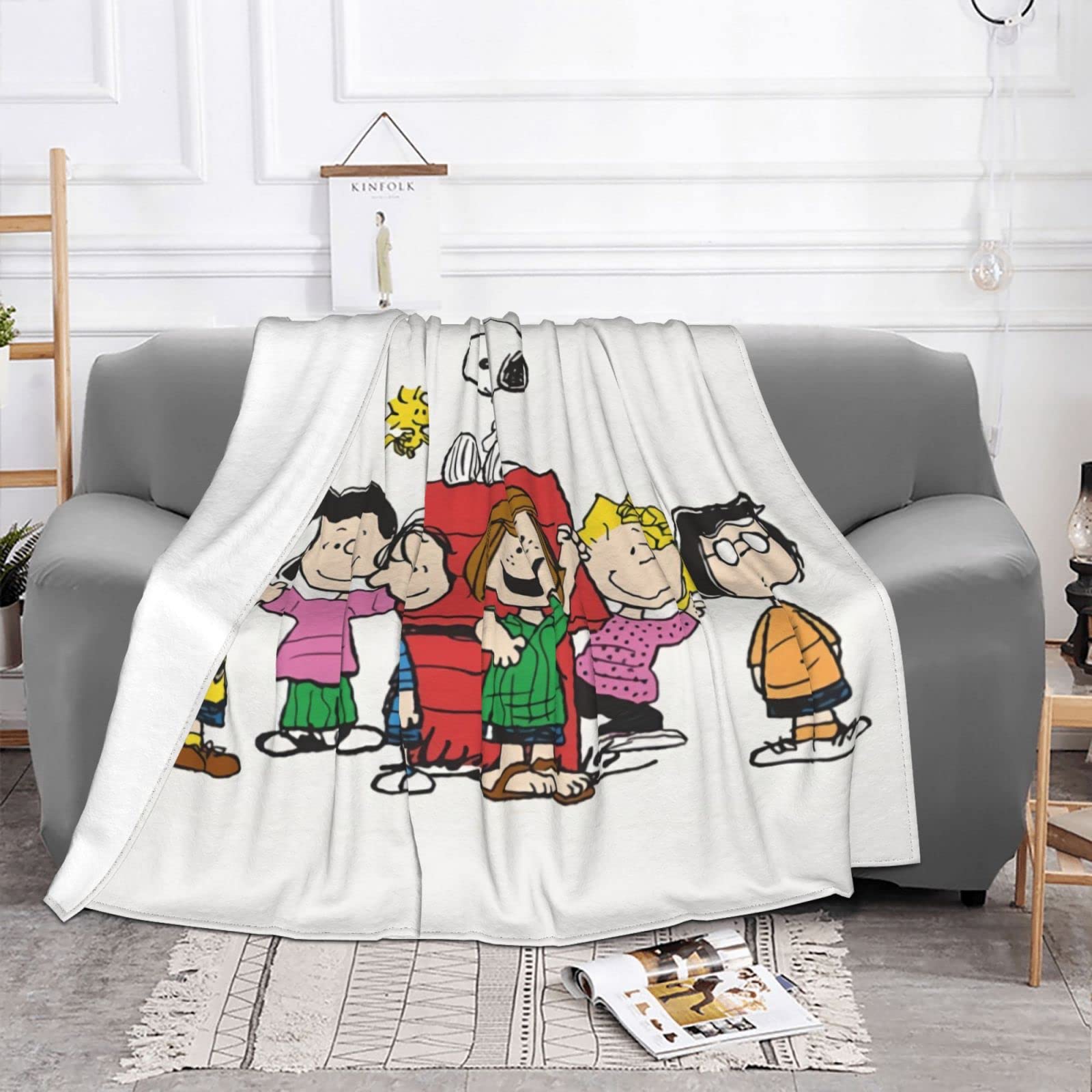 Amazon｜スヌーピー ブランケット 毛布 ひざ掛け フランネル毛布