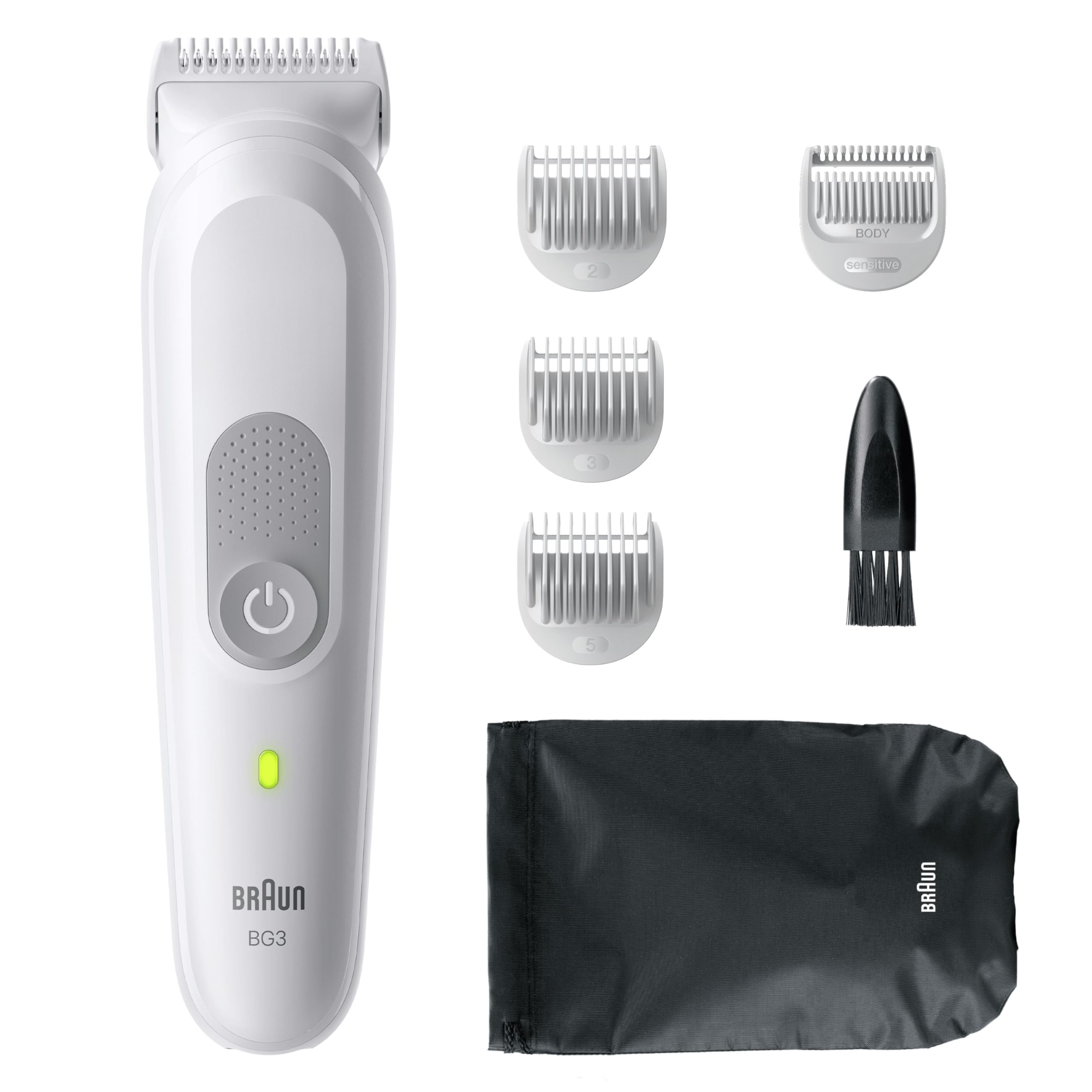 Braun Rasoio Elettrico Corpo Uomo Series 3, +6 Strumenti di Rasatura, con Tecnologia Skinguard, 80 Min di Utilizzo, Impermeabile, Rasoio Parti Intime Uomo, Bg3575, Grigio
