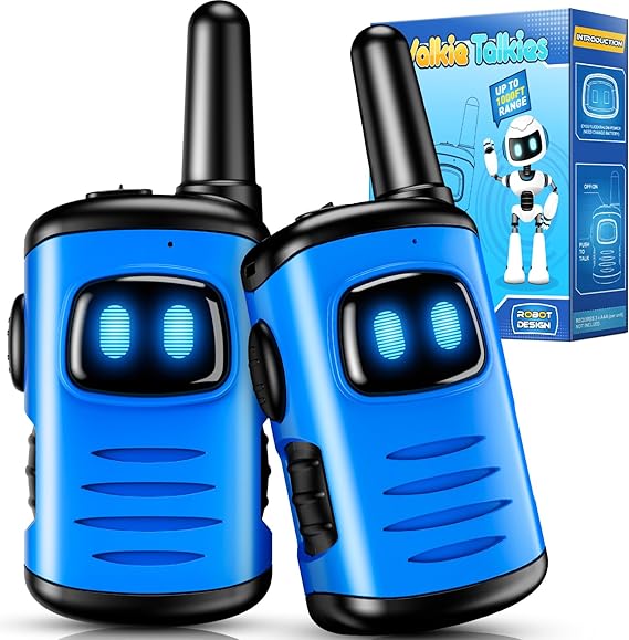 Kids Walkie Talkies Toys for Boys: comedyfun Mini Robots Walkies Talkies 2 Pack Birthday Gifts for 3 4 5 6 7 8 Year Old Boys Toys Age 4 5 6 7 8 Camping Outdoor Games