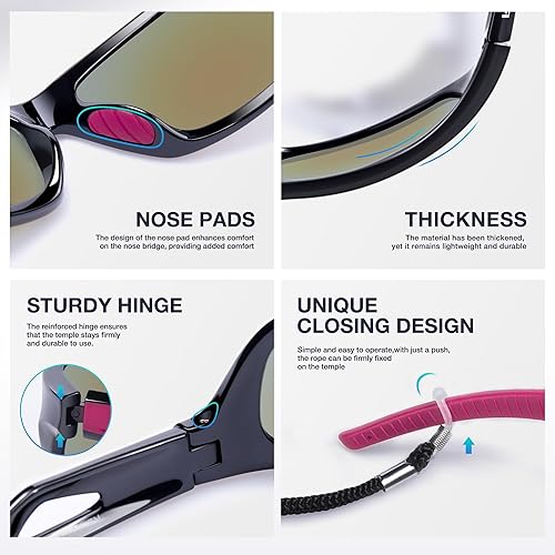 Miniatura 4 de RIVBOS RB831 Lentes de sol polarizados deportivos para hombres montura irrompible TR90