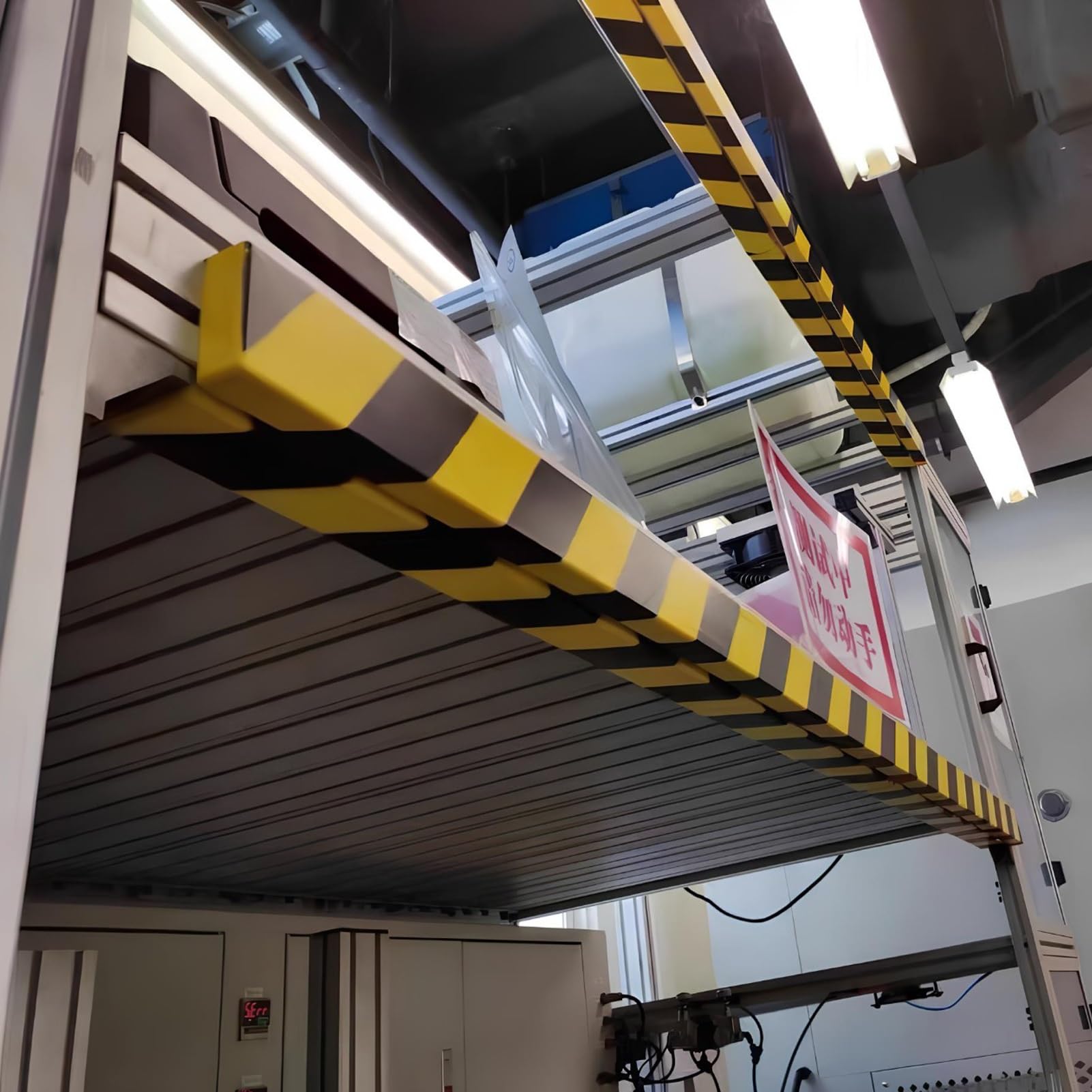 Protector de bordes de espuma, protectores de pared autoadhesivos para garaje con rayas negras y amarillas, parachoques de seguridad industrial para esquinas, almacén, fábrica, estacionamiento (2