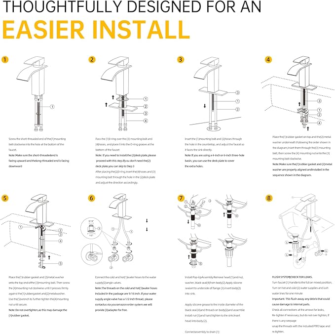 Grifería Lavamanos Monocomando 1 Hueco Negro Mate miniatura 9